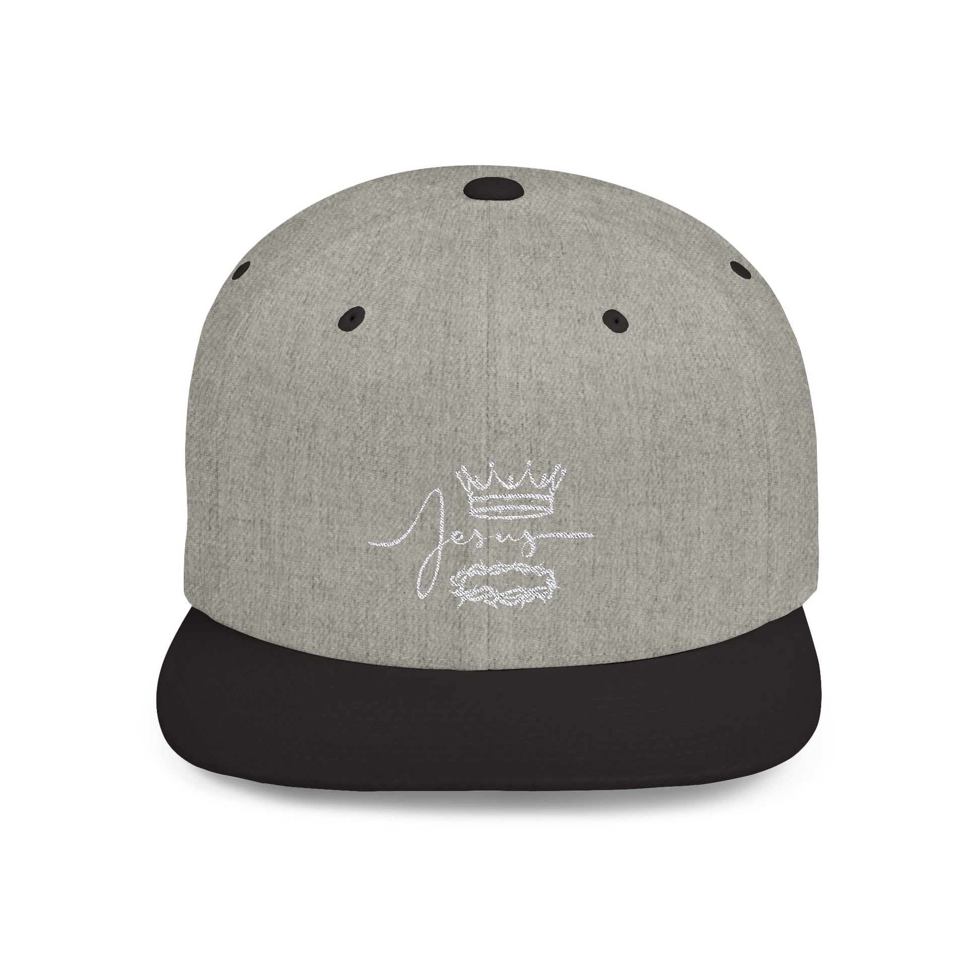 Jesus Crown Flat Bill Snapback Hat - Stylish Christian Apparel