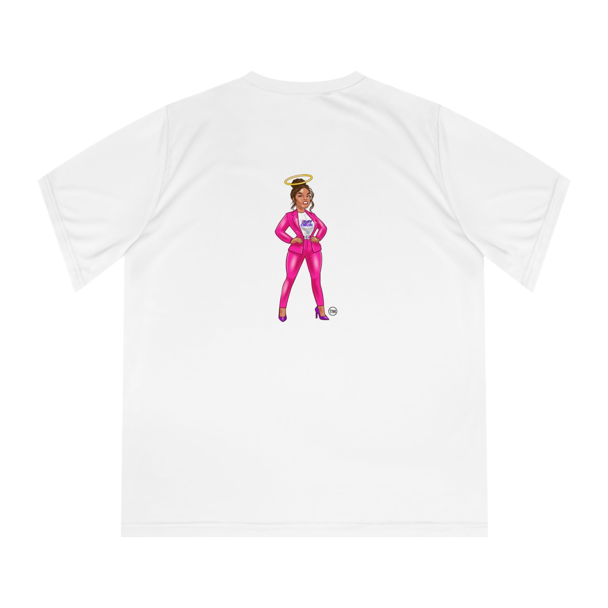 Collection of Edgy Chique Women's V-Neck Performance T-Shirt - Bold Graphic Tee for Active Lifestyle in a gallery layout