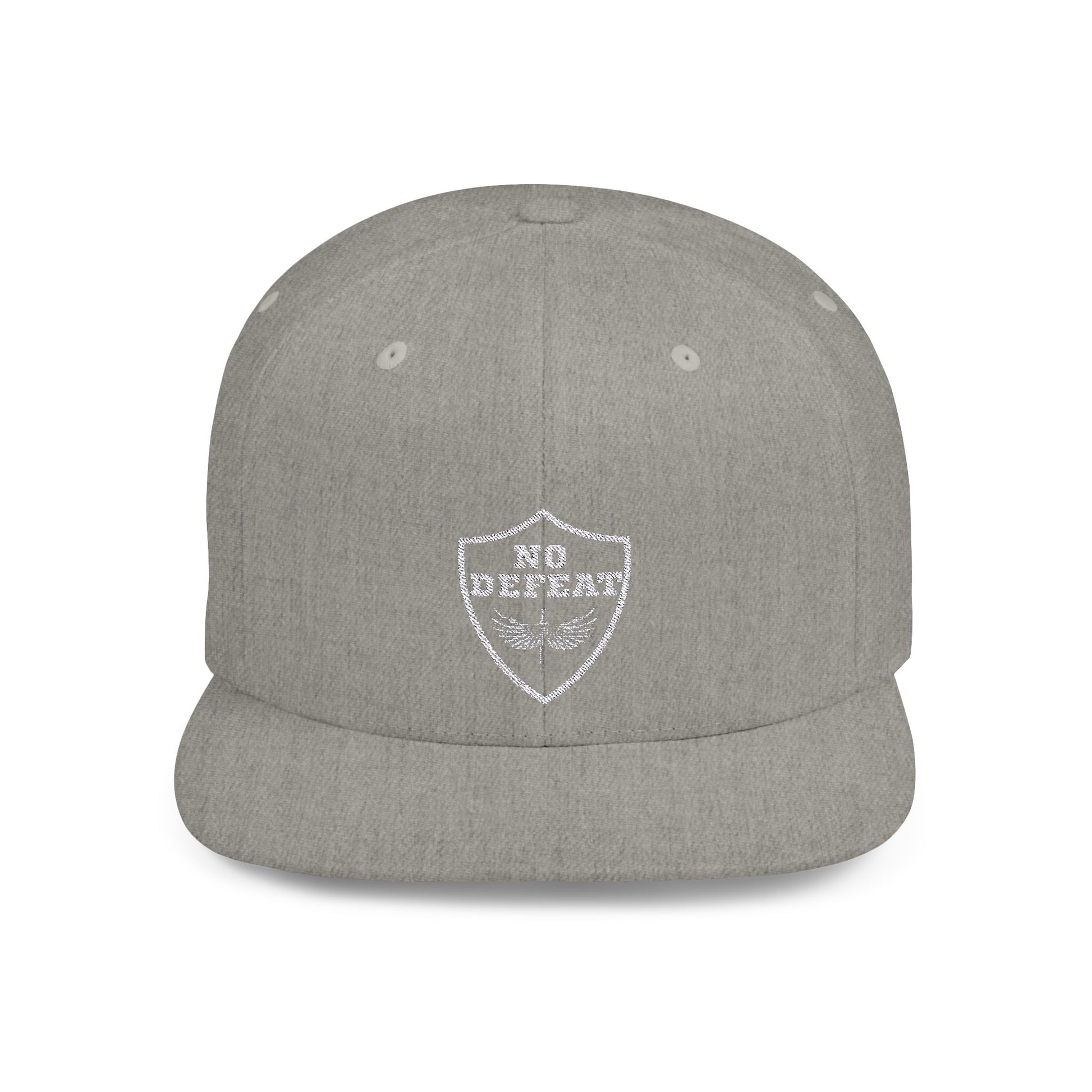 No Defeat Flat Bill Snapback Hat - Perfect for Casual Outings and Celebrations