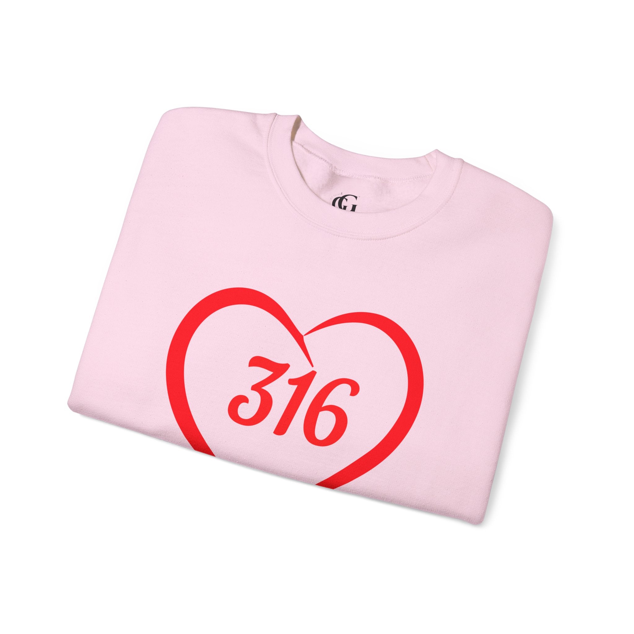 Collection of 316 Heart Graphic Unisex Crewneck Sweatshirt - Cozy Casual Love in a gallery layout