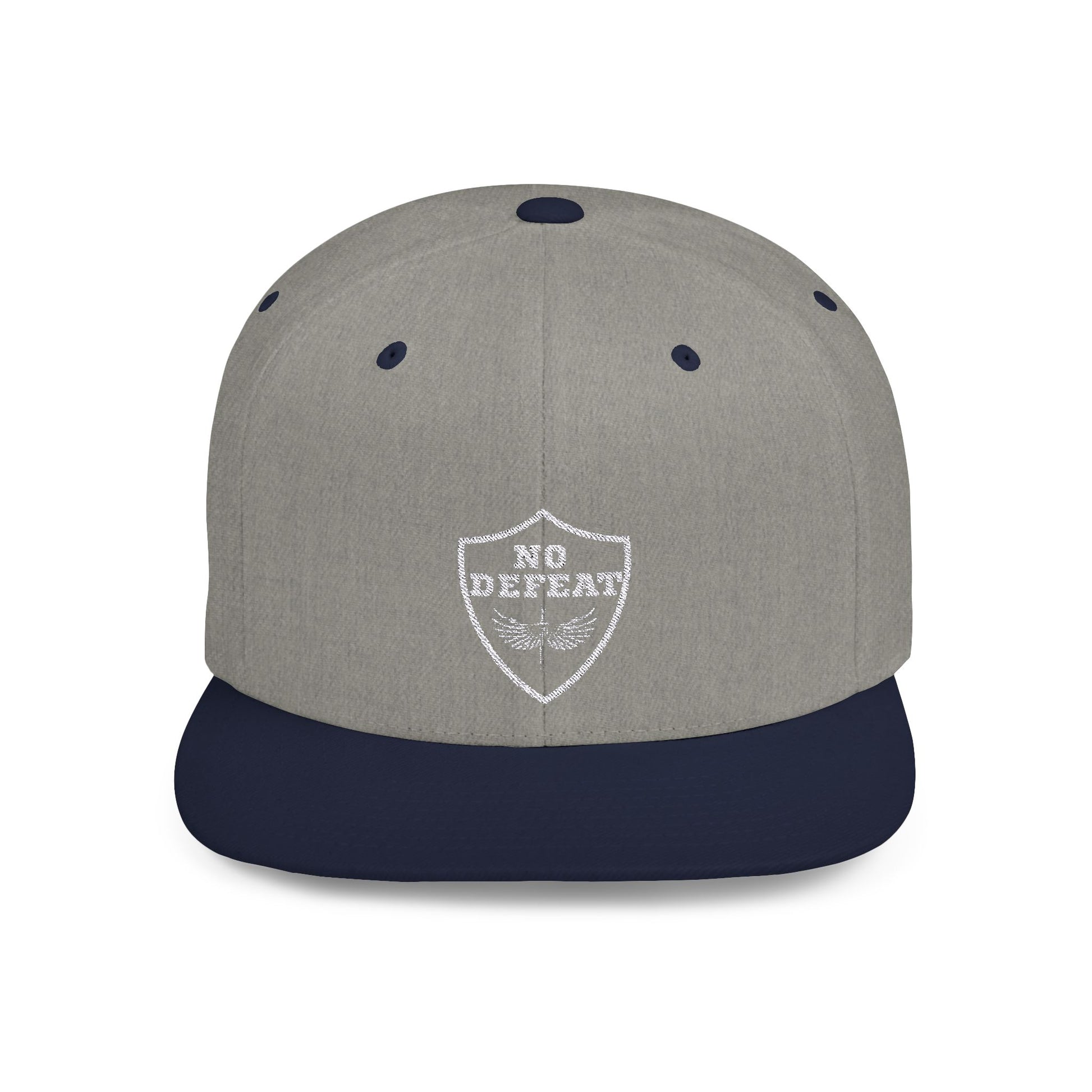 No Defeat Flat Bill Snapback Hat - Perfect for Casual Outings and Celebrations