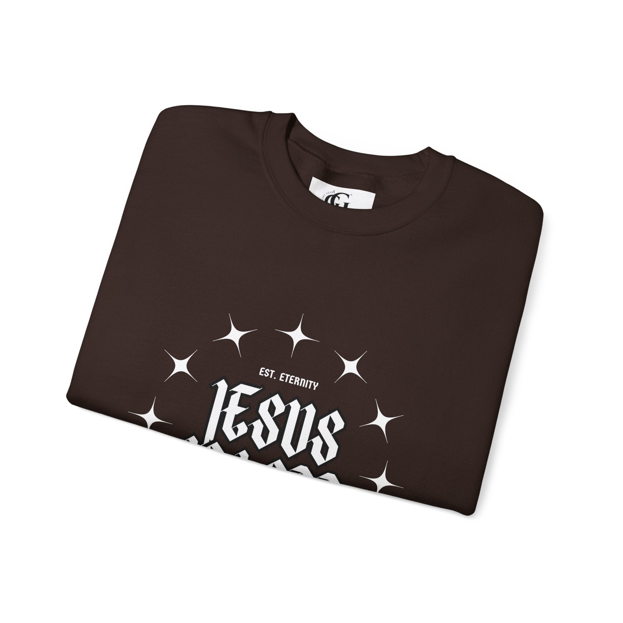 Collection of Faith-Inspired Unisex Heavy Blend Crewneck Sweatshirt - 'Jesus Is Lord' Design in a gallery layout