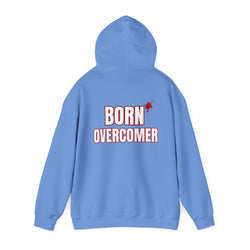 Collection of Born Overcomer - Unisex Heavy Blend Hoodie - Inspirational Sweatshirt for Everyday Comfort in a gallery layout