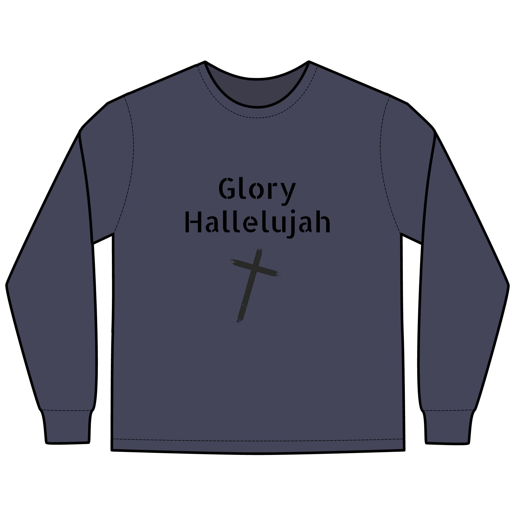 Collection of Glory Gear - Faith-Inspired Long Sleeve Tee - 'Glory Hallelujah' in a gallery layout