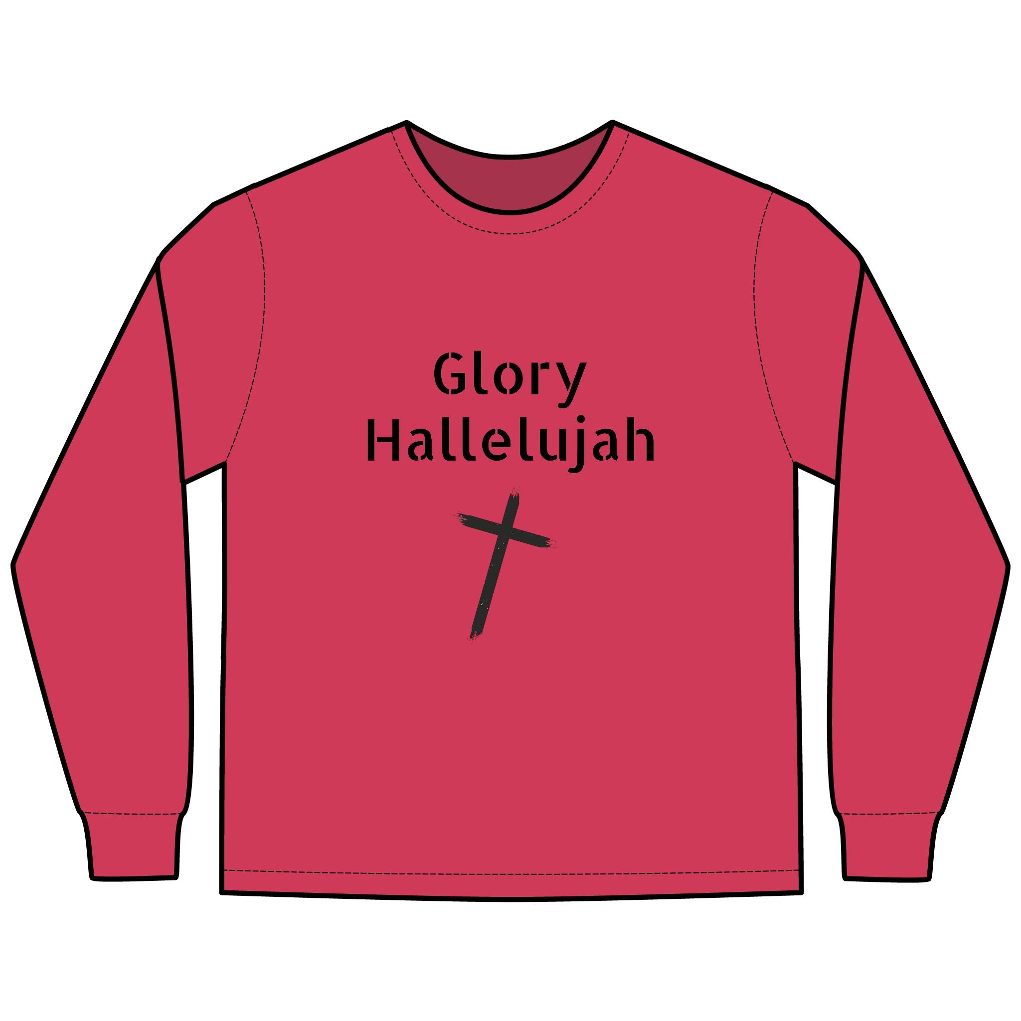 Collection of Glory Gear - Faith-Inspired Long Sleeve Tee - 'Glory Hallelujah' in a gallery layout