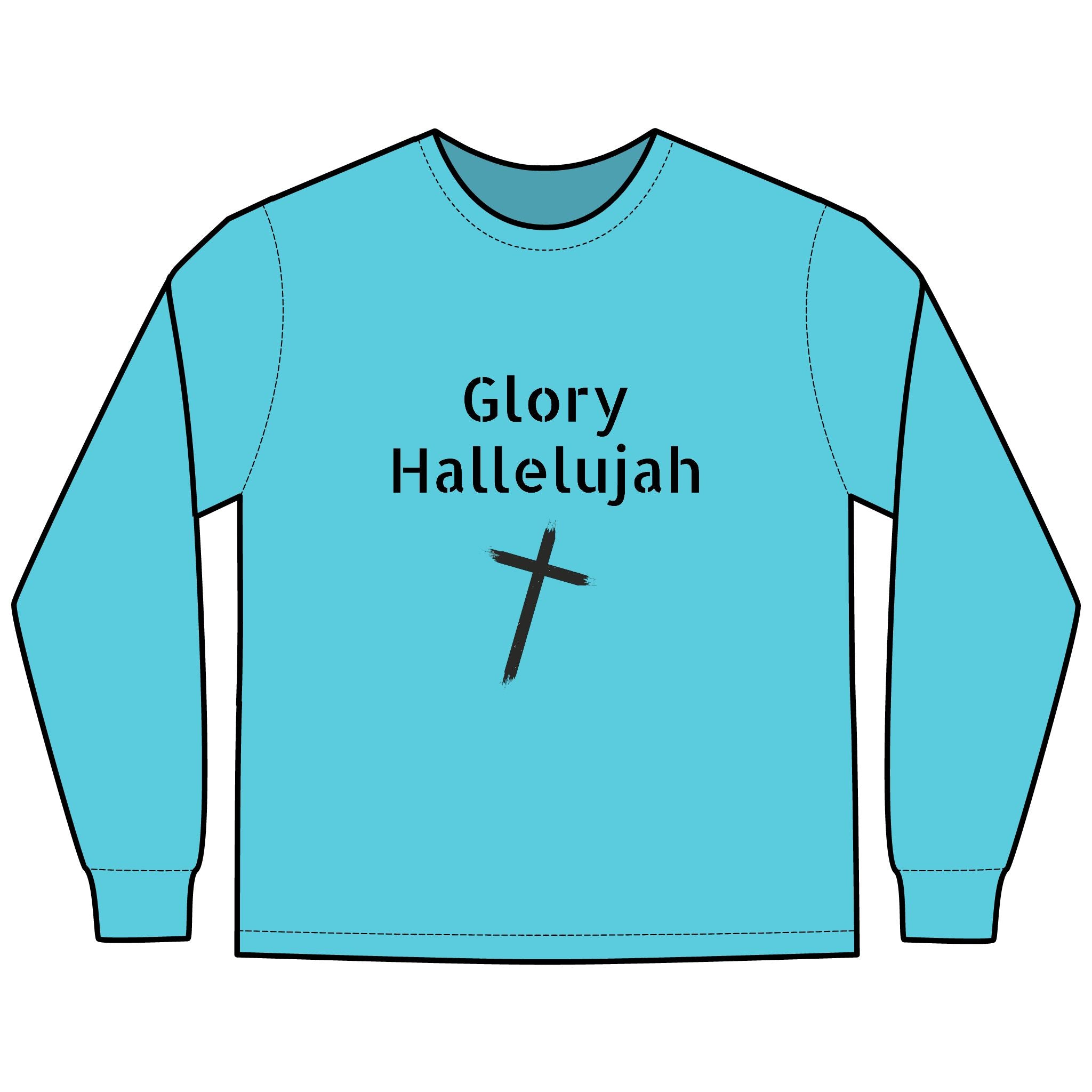 Collection of Glory Gear - Faith-Inspired Long Sleeve Tee - 'Glory Hallelujah' in a gallery layout