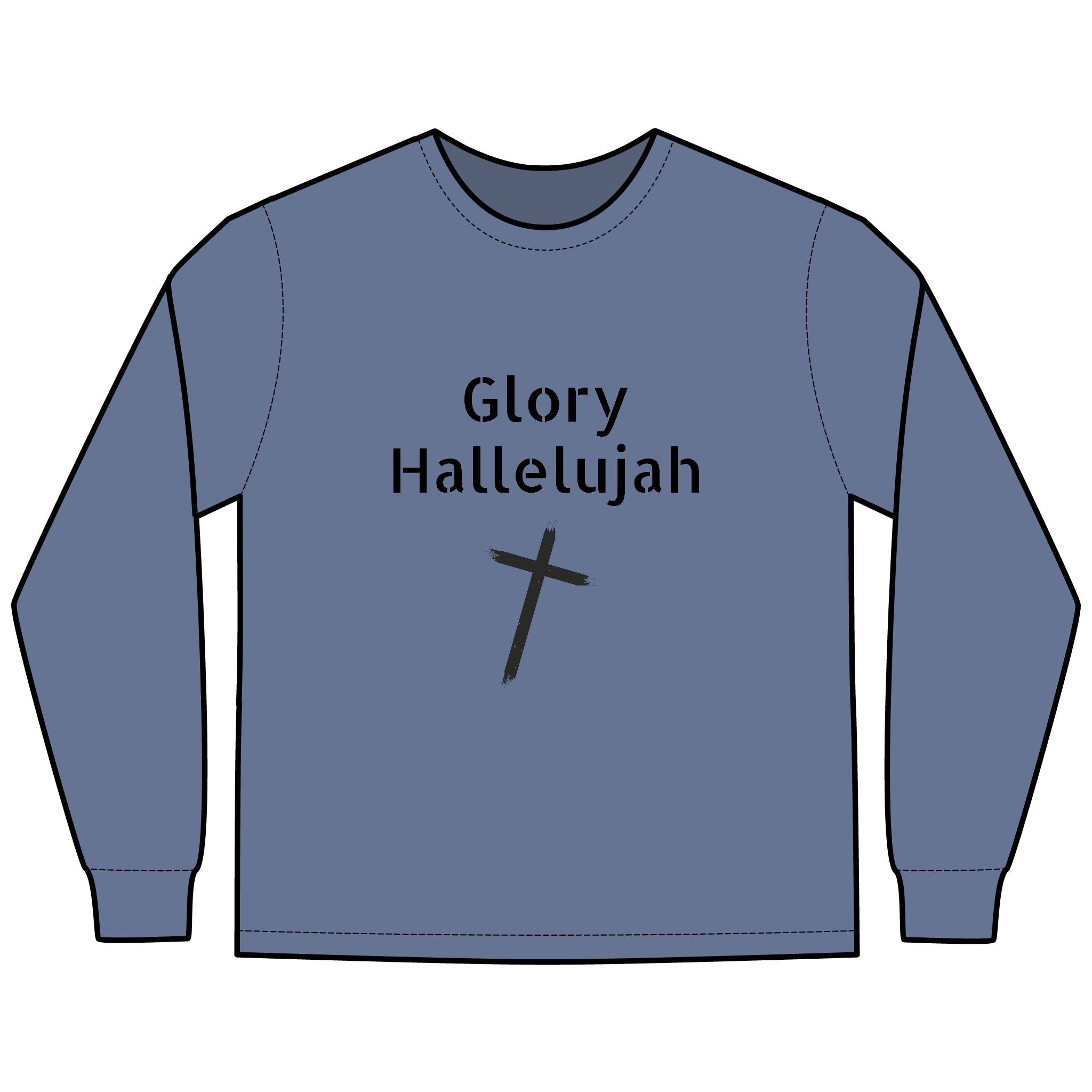 Collection of Glory Gear - Faith-Inspired Long Sleeve Tee - 'Glory Hallelujah' in a gallery layout