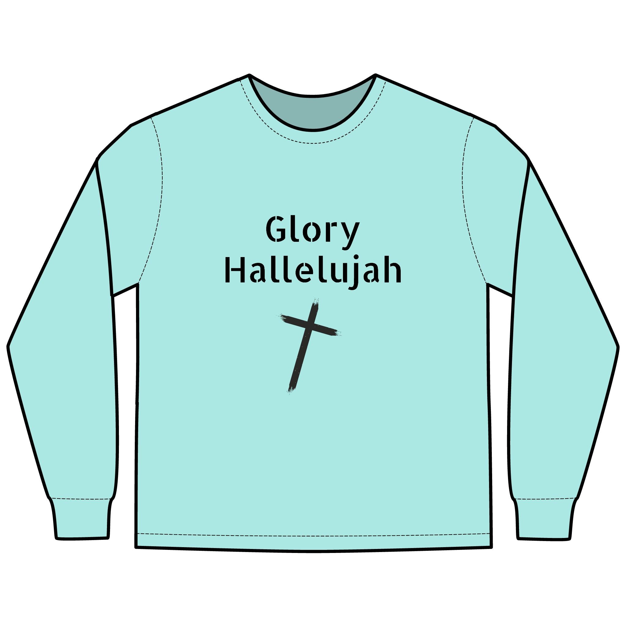 Collection of Glory Gear - Faith-Inspired Long Sleeve Tee - 'Glory Hallelujah' in a gallery layout