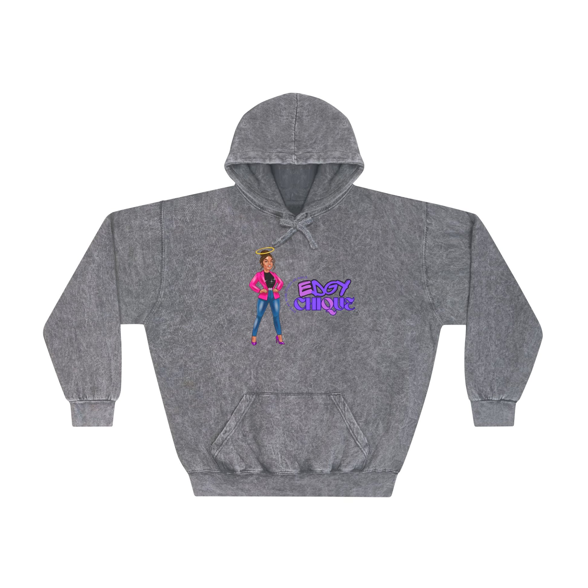 Edgy Clique Mineral Wash Hoodie for Trendsetters