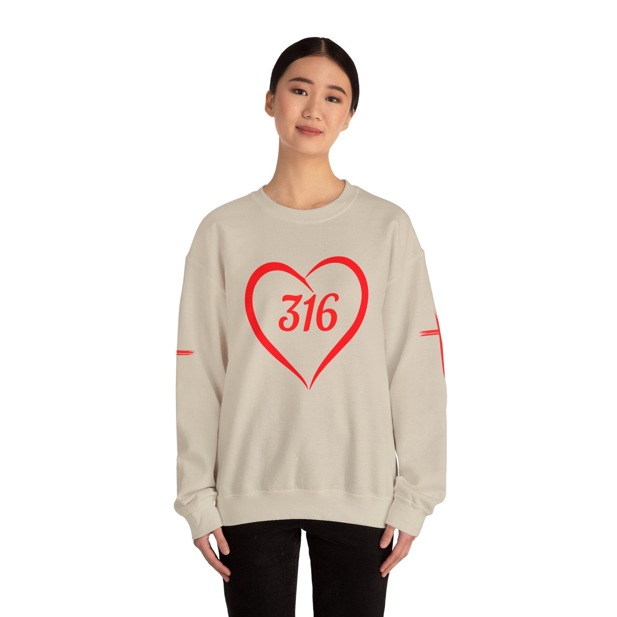 Collection of 316 Heart Graphic Unisex Crewneck Sweatshirt - Cozy Casual Love in a gallery layout