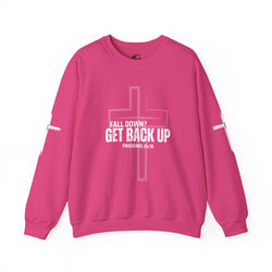 Collection of Inspirational Crewneck Sweatshirt - 'Get Back Up' Proverbs 24:16 in a gallery layout