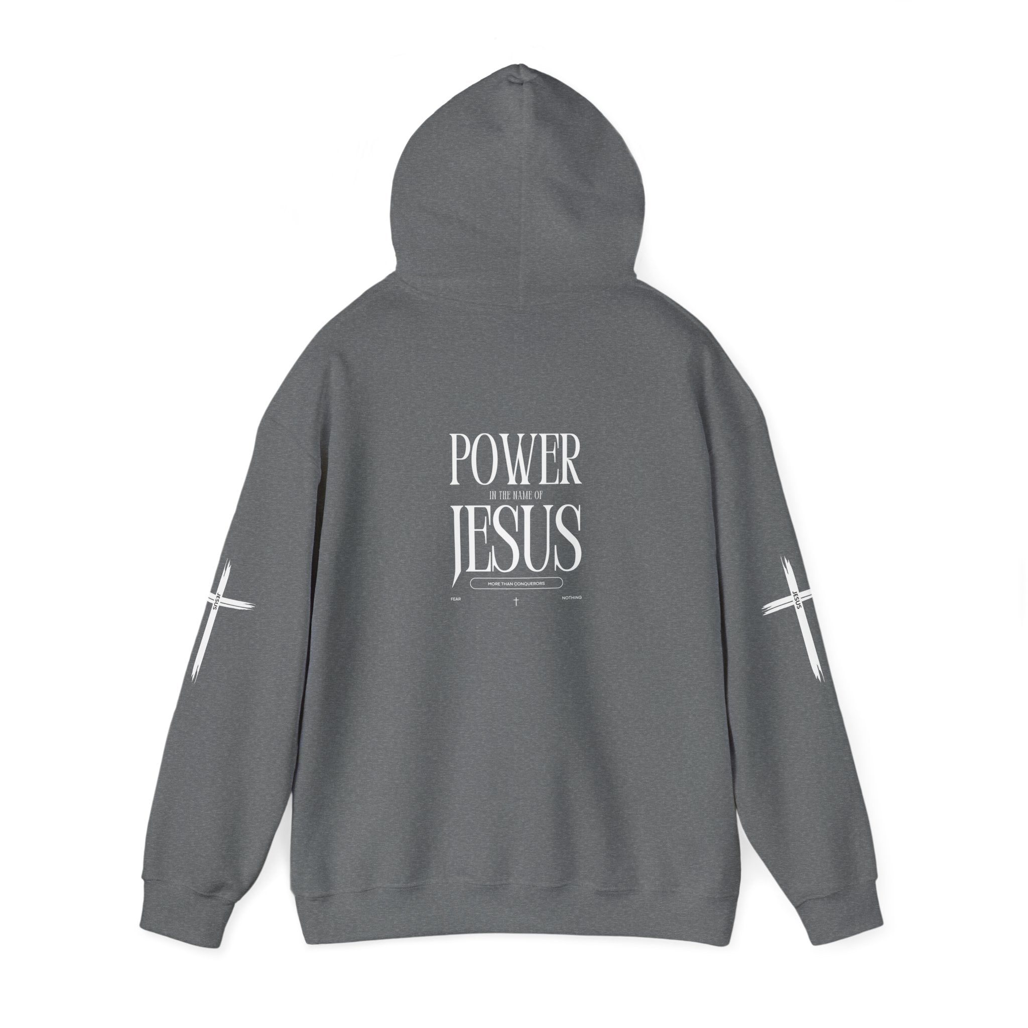 Collection of Power in the Name of Jesus Hoodie - Unisex Heavy Blend Sweatshirt for Faith and Inspiration in a gallery layout