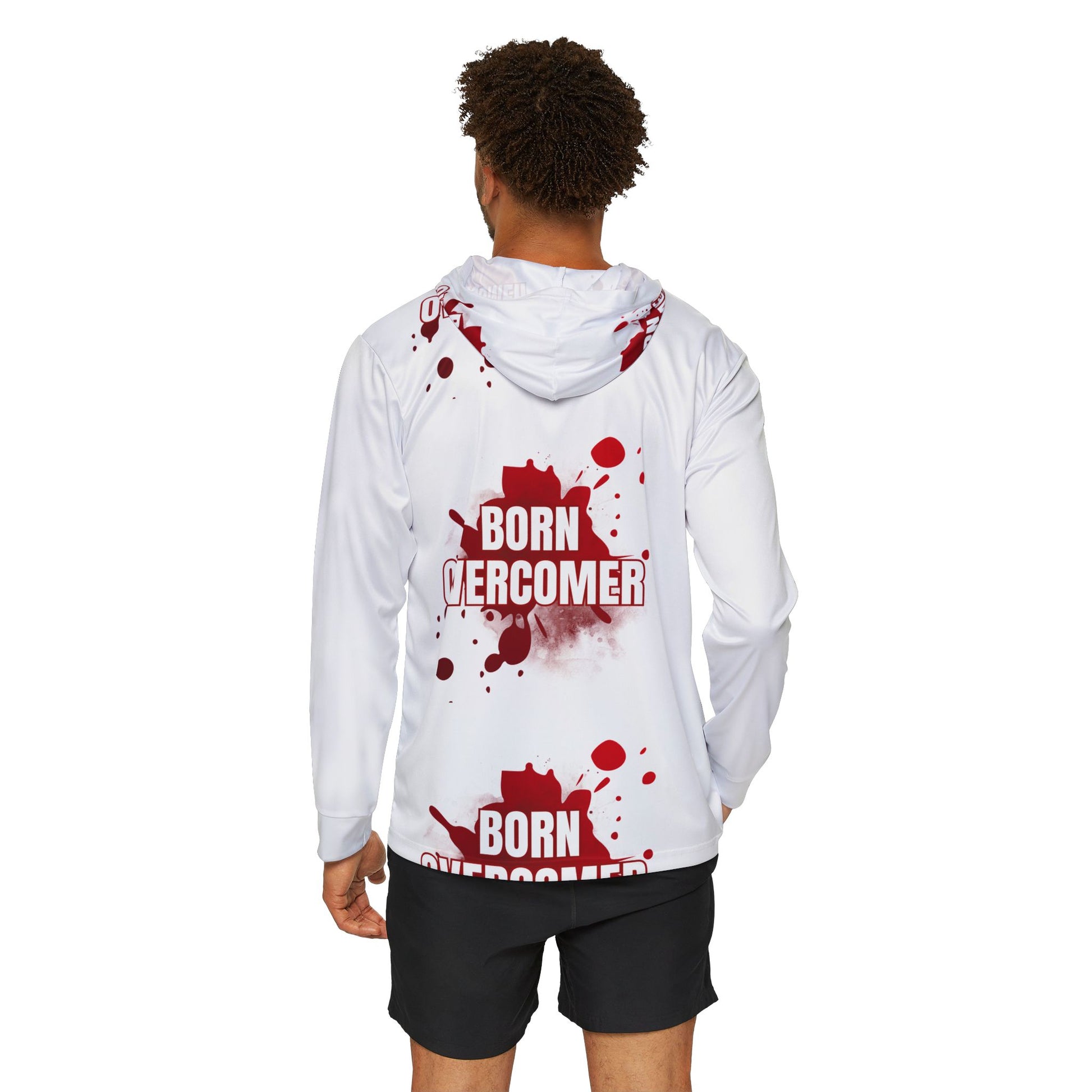 Born Overcomer Men's Sports Warmup Hoodie - Motivational Activewear for Athletes