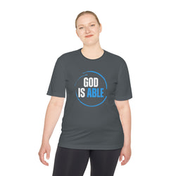 Collection of "God is Able" Unisex Moisture Wicking Tee in a gallery layout