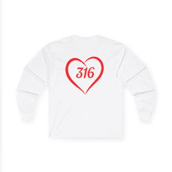 Collection of Heart 316 Unisex Ultra Cotton Long Sleeve Tee - Perfect Gift for Faith & Love Events in a gallery layout