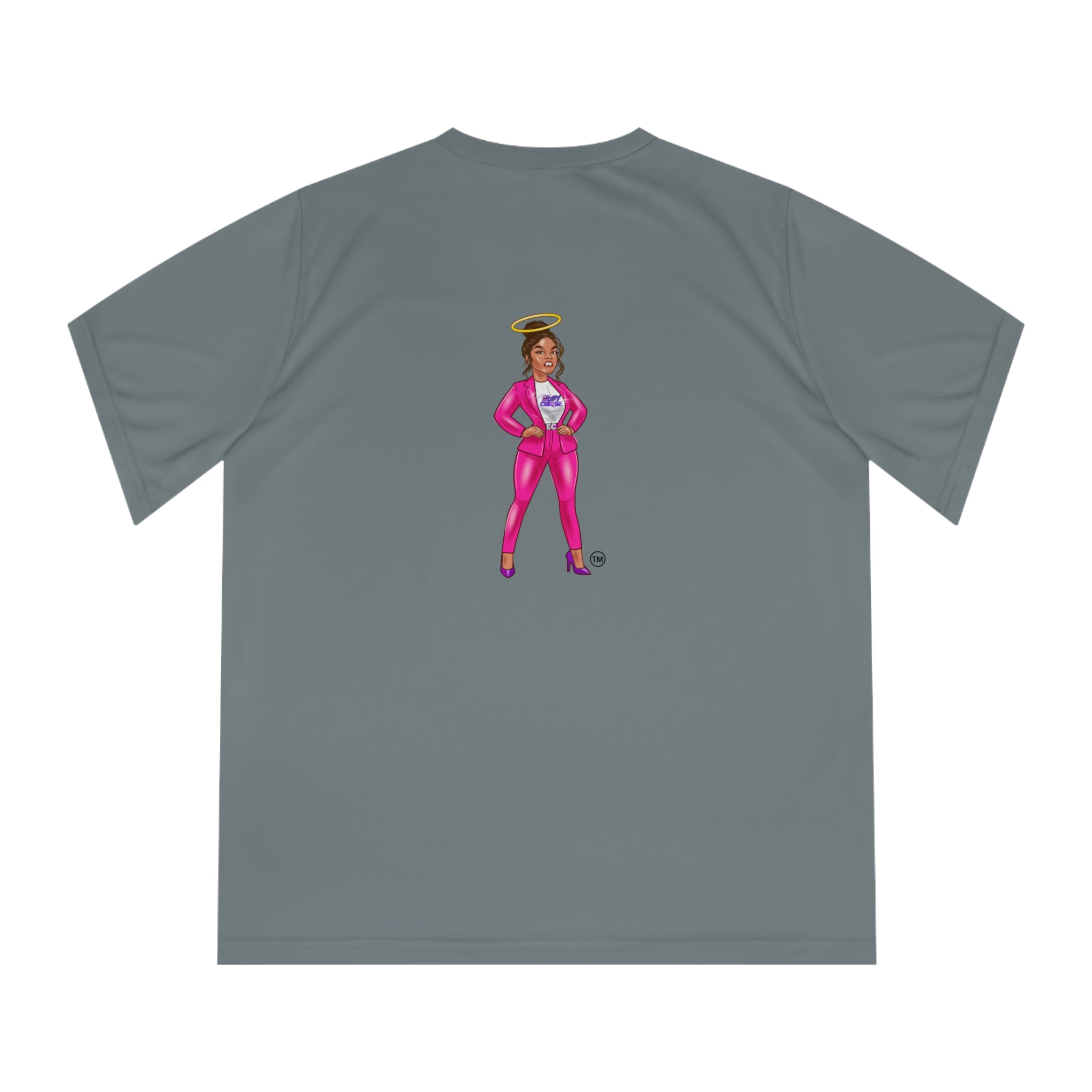 Collection of Edgy Chique Women's V-Neck Performance T-Shirt - Bold Graphic Tee for Active Lifestyle in a gallery layout