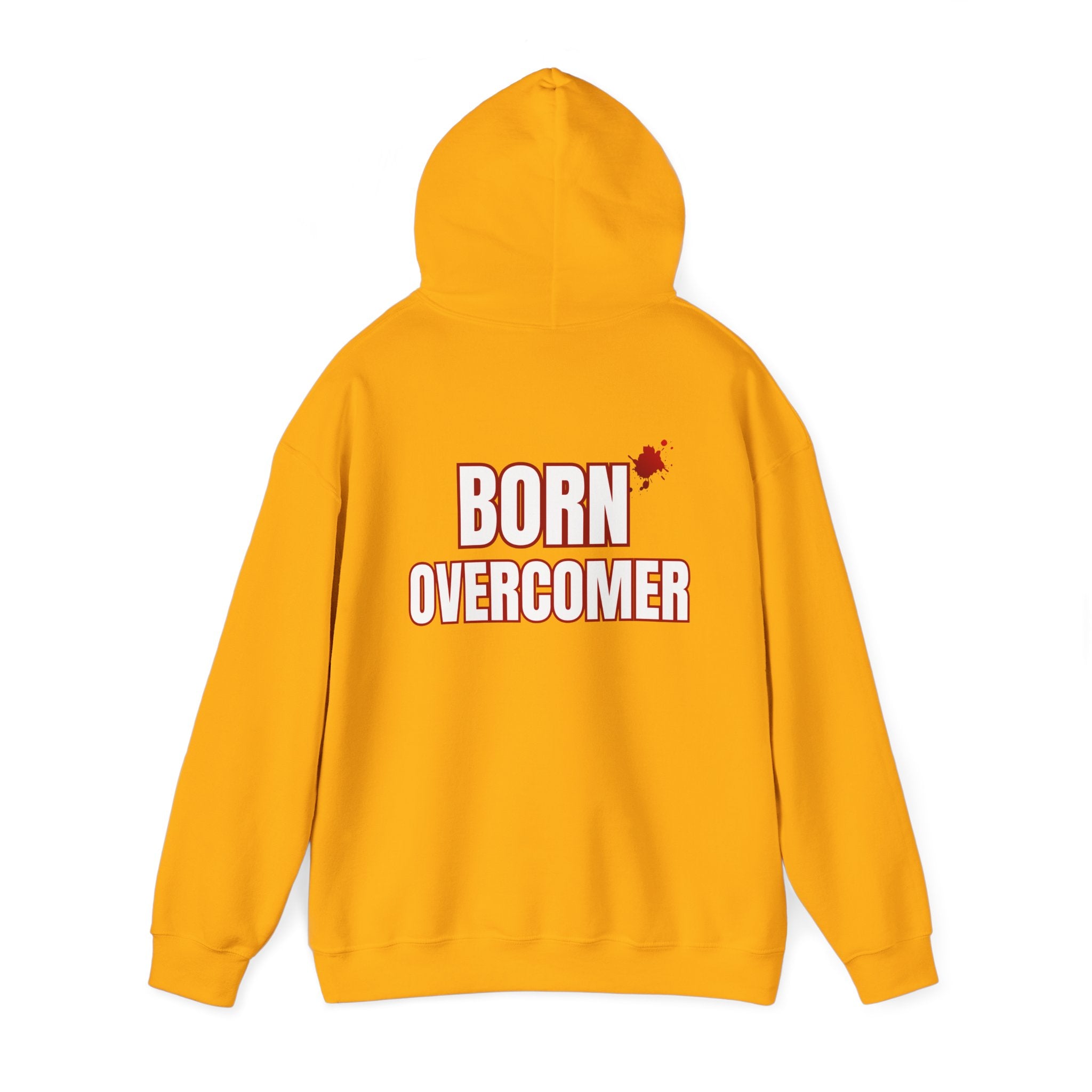 Collection of Born Overcomer - Unisex Heavy Blend Hoodie - Inspirational Sweatshirt for Everyday Comfort in a gallery layout