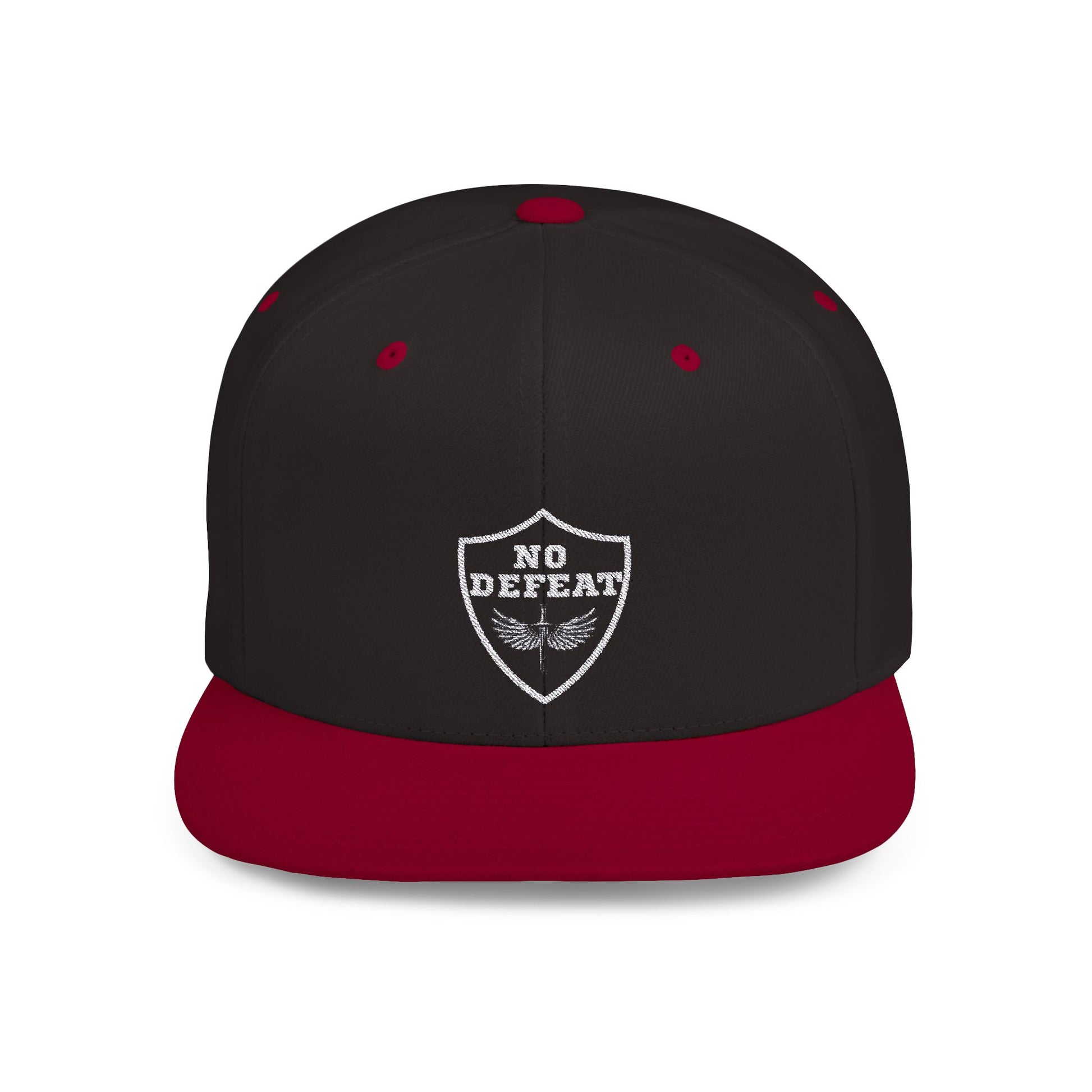 No Defeat Flat Bill Snapback Hat - Perfect for Casual Outings and Celebrations