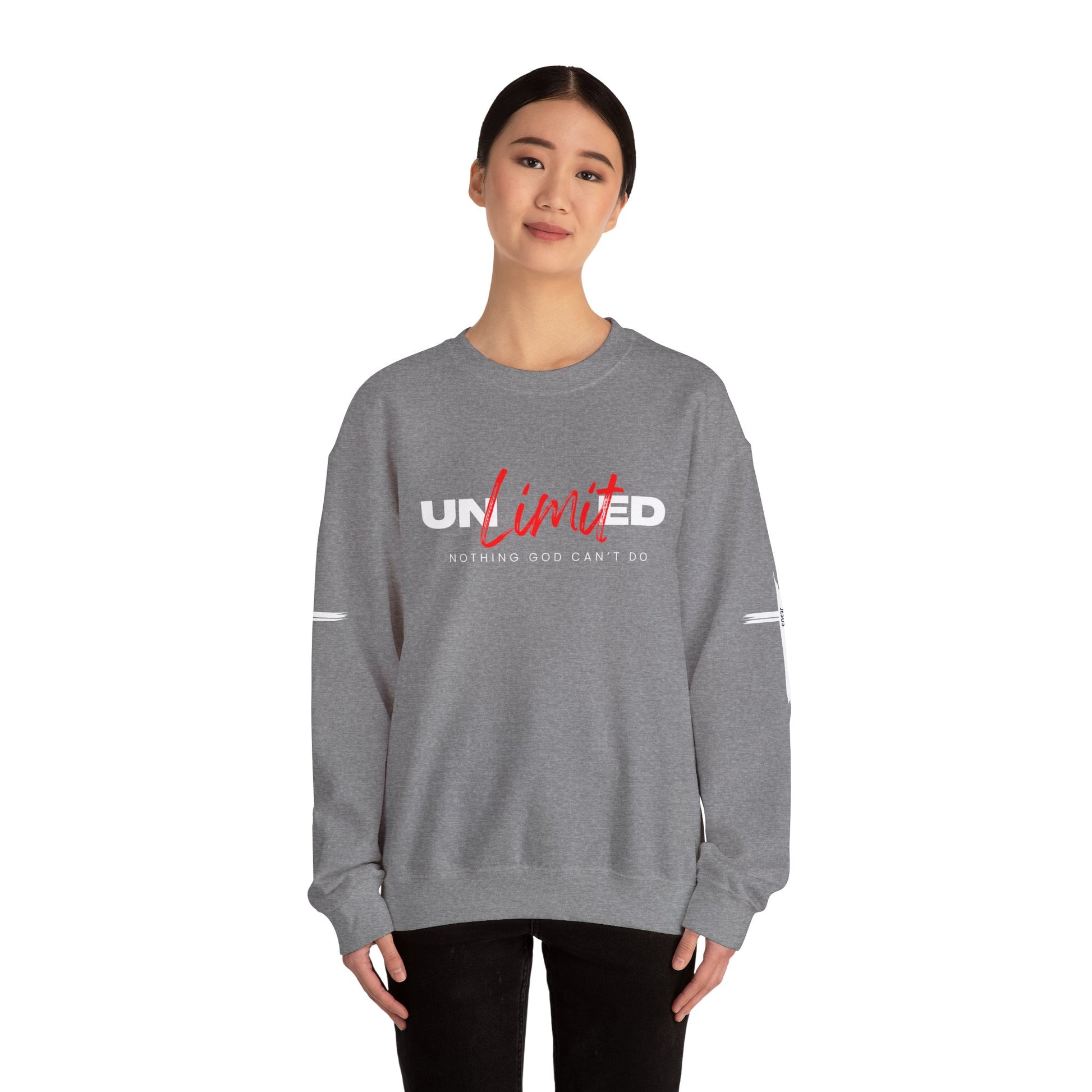 Unlimited "Nothing God Can't Do" Crewneck Sweatshirt - Motivational Everyday Wear