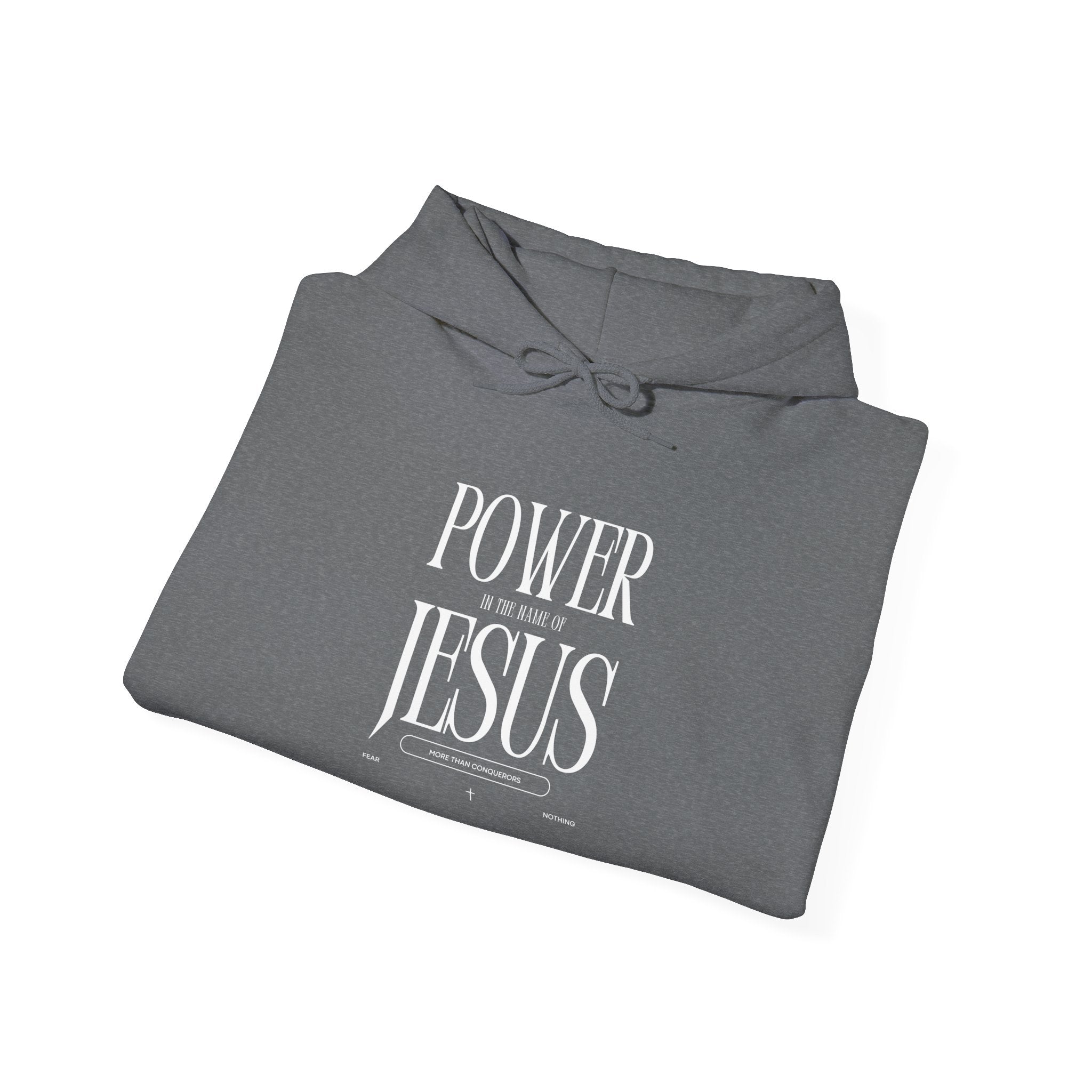 Collection of Power in the Name of Jesus Hoodie - Unisex Heavy Blend Sweatshirt for Faith and Inspiration in a gallery layout