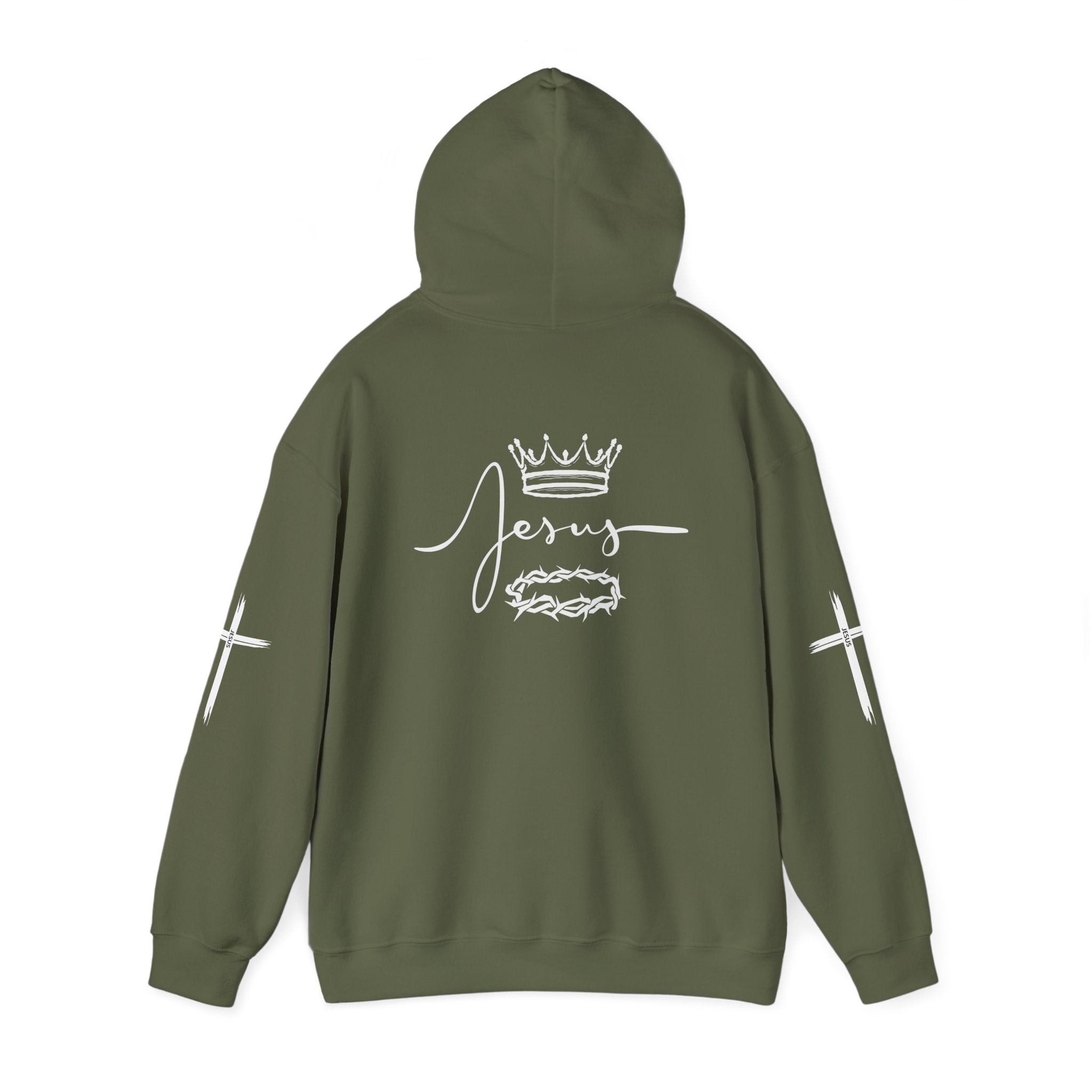 Collection of Jesus Crown & Cross Unisex Hooded Sweatshirt in a gallery layout