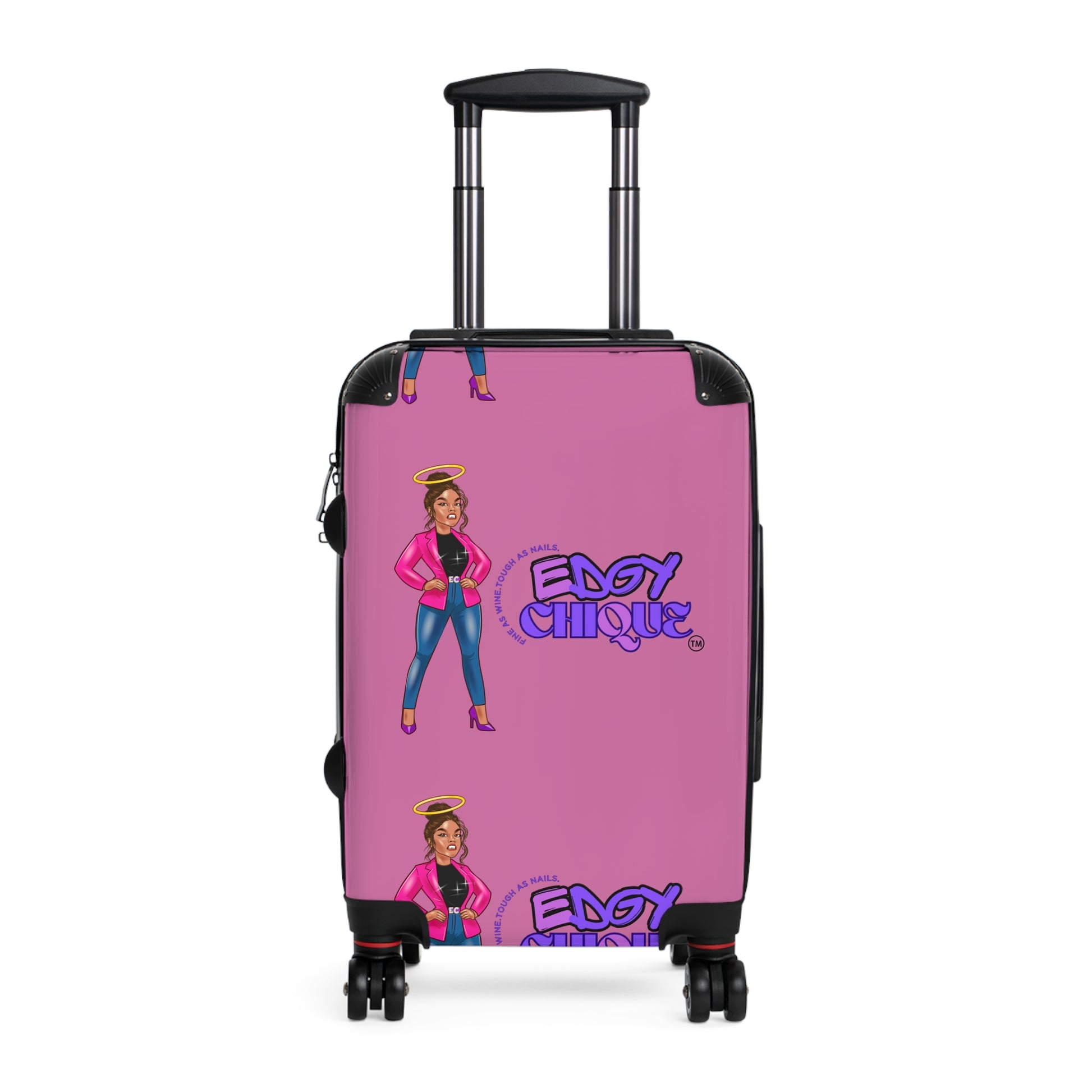 Edgy Chique Pink Suitcase - Trendy Luggage for Fashion-Forward Travelers