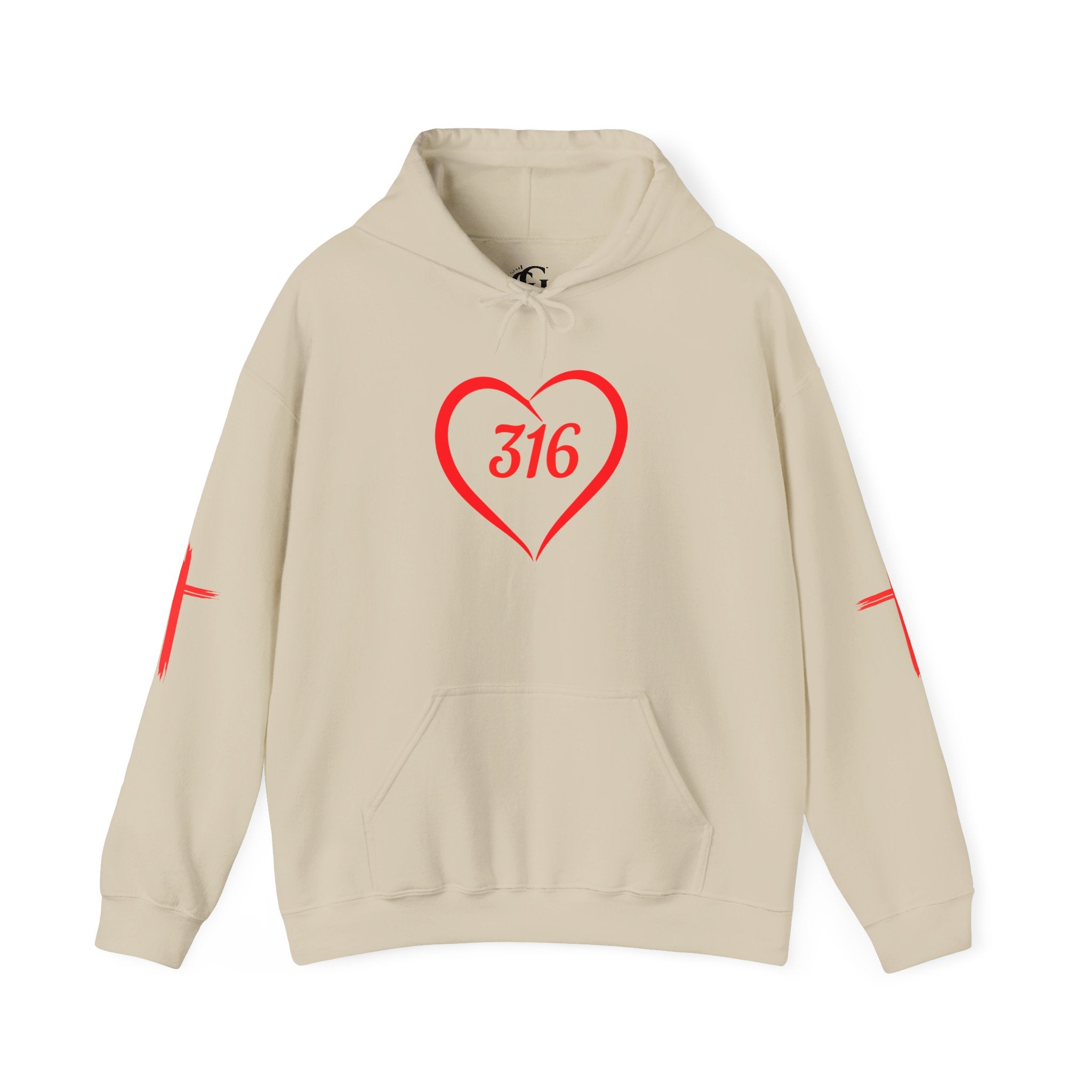 Collection of Heart 316 Unisex Heavy Blend Hooded Sweatshirt - Comfortable Faith-Inspired Apparel in a gallery layout