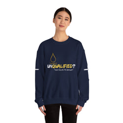 Collection of QUALIFIED "God Called Me Anyway" Unisex Crewneck Sweatshirt - Cozy Motivational Apparel in a gallery layout