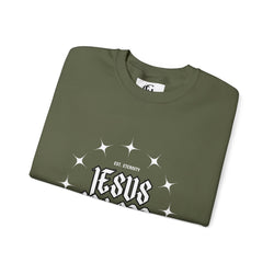 Collection of Faith-Inspired Unisex Heavy Blend Crewneck Sweatshirt - 'Jesus Is Lord' Design in a gallery layout