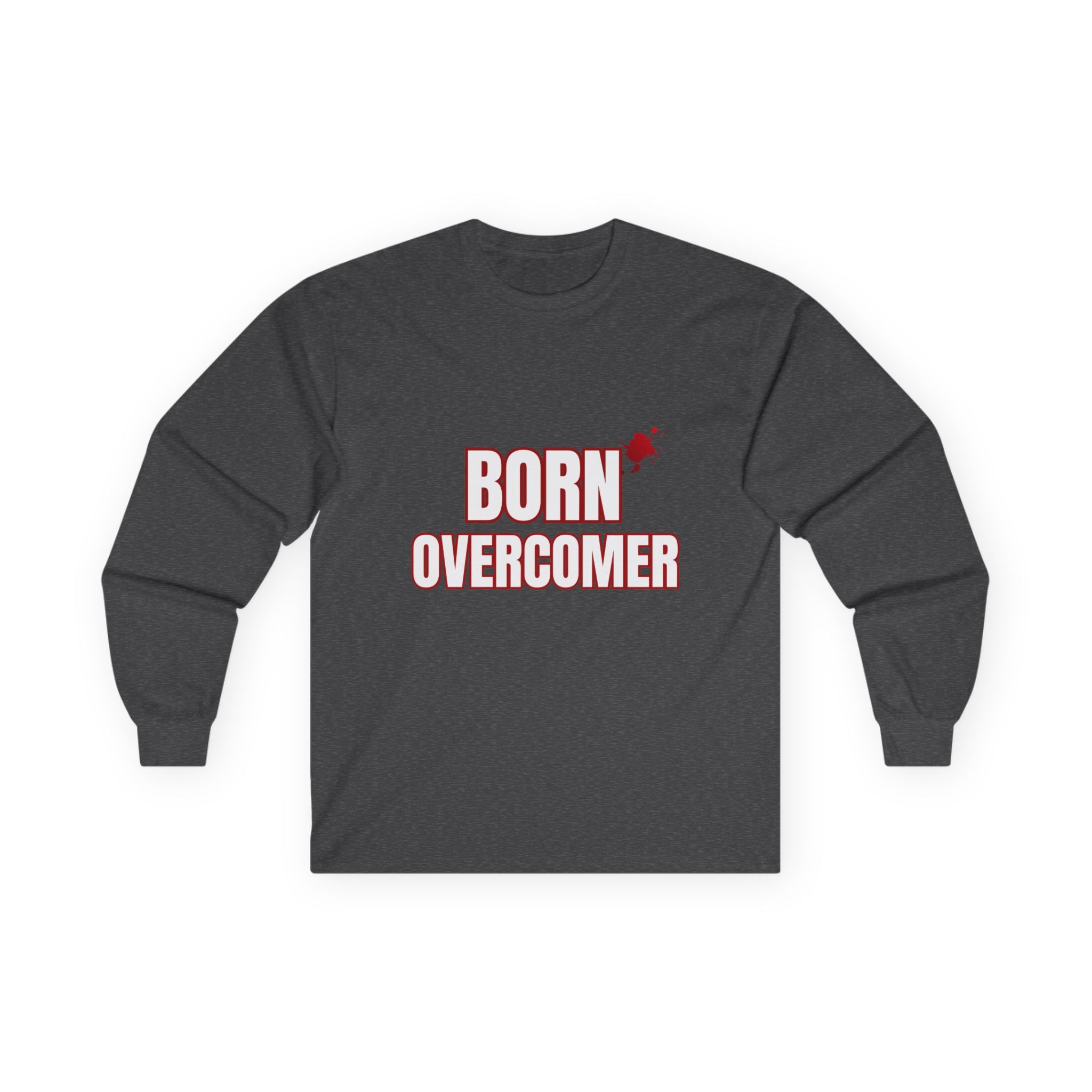 Collection of Born Overcomer Unisex Long Sleeve Tee - Inspirational Motivational Shirt in a gallery layout