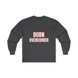 Collection of Born Overcomer Unisex Long Sleeve Tee - Inspirational Motivational Shirt in a gallery layout