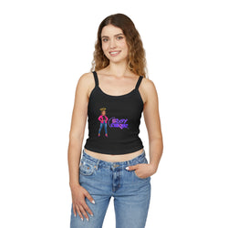 Collection of Edgy Chic Women's Spaghetti Strap Tank Top - Bold Graphic Design for Fashion-Forward Style in a gallery layout