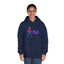 Collection of Edgy Chic Unisex Hooded Sweatshirt - Trendy Graphic Design for Fashion Lovers in a gallery layout