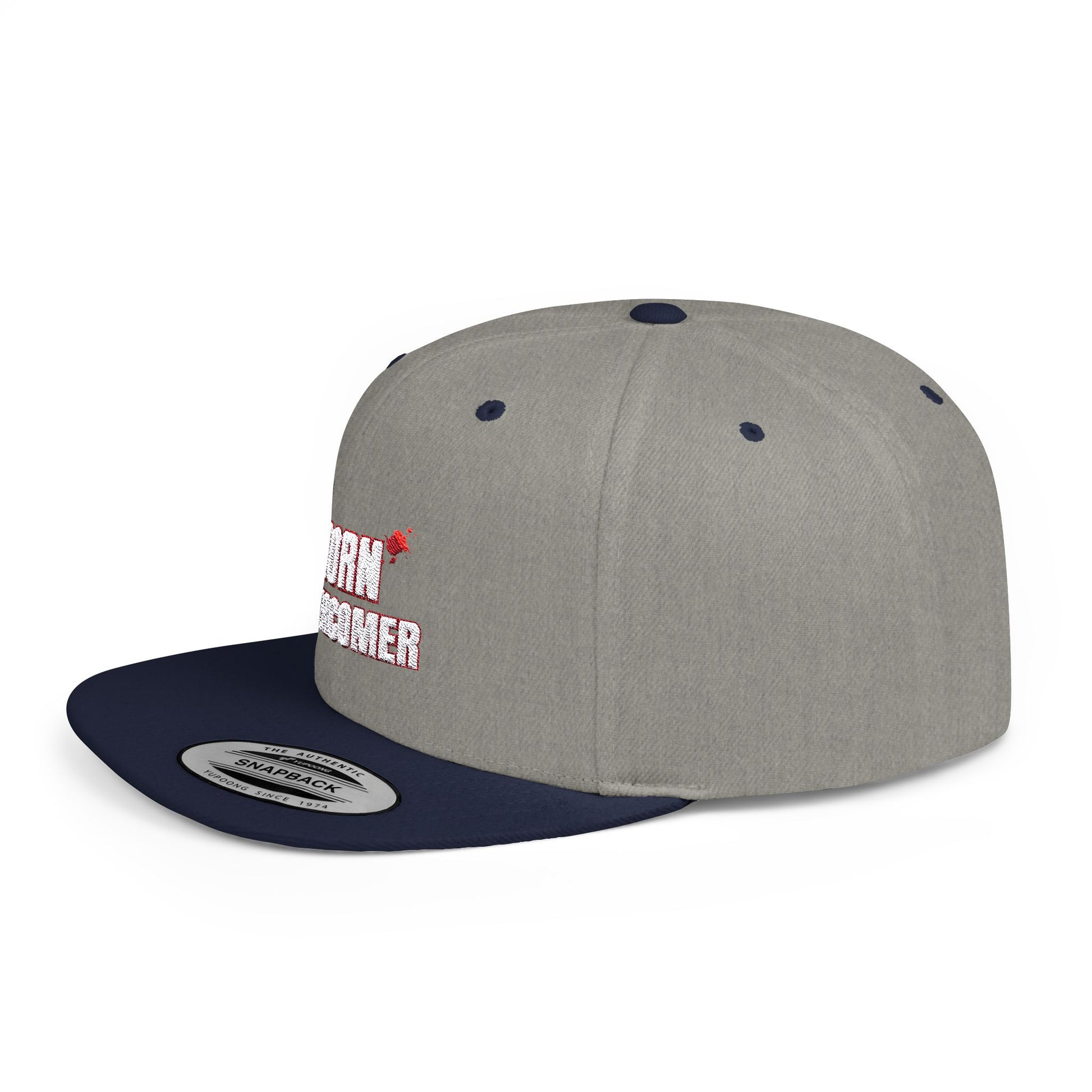 Born Overcomer Flat Bill Snapback Cap - Inspirational Hat for Motivated Individuals