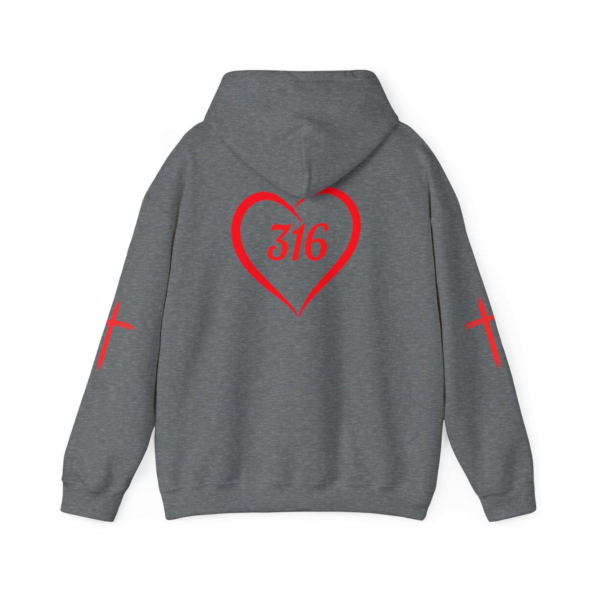 Heart 316 Unisex Heavy Blend Hooded Sweatshirt - Comfortable Faith-Inspired Apparel