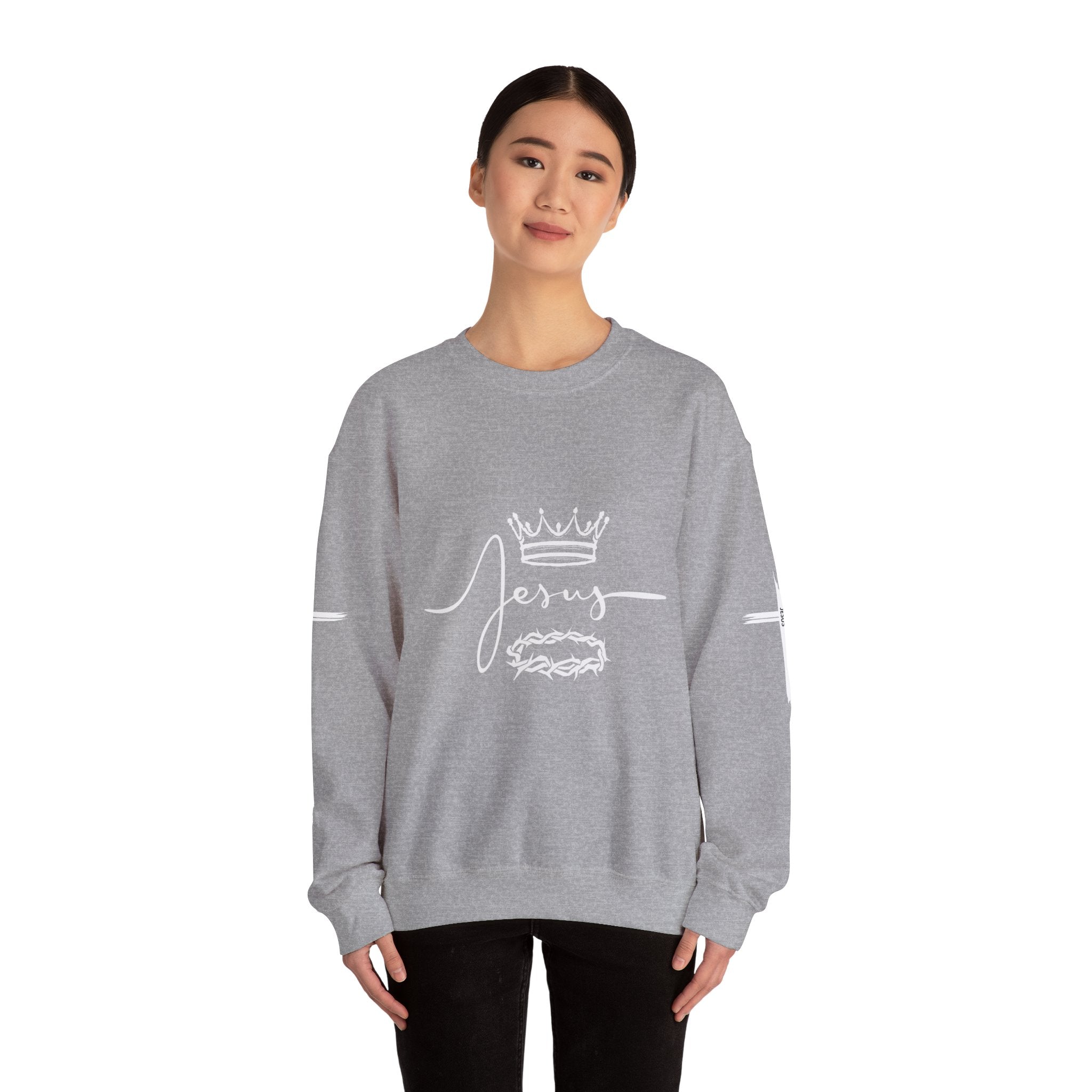 Collection of Jesus Crown & Thorns Unisex Crewneck Sweatshirt in a gallery layout