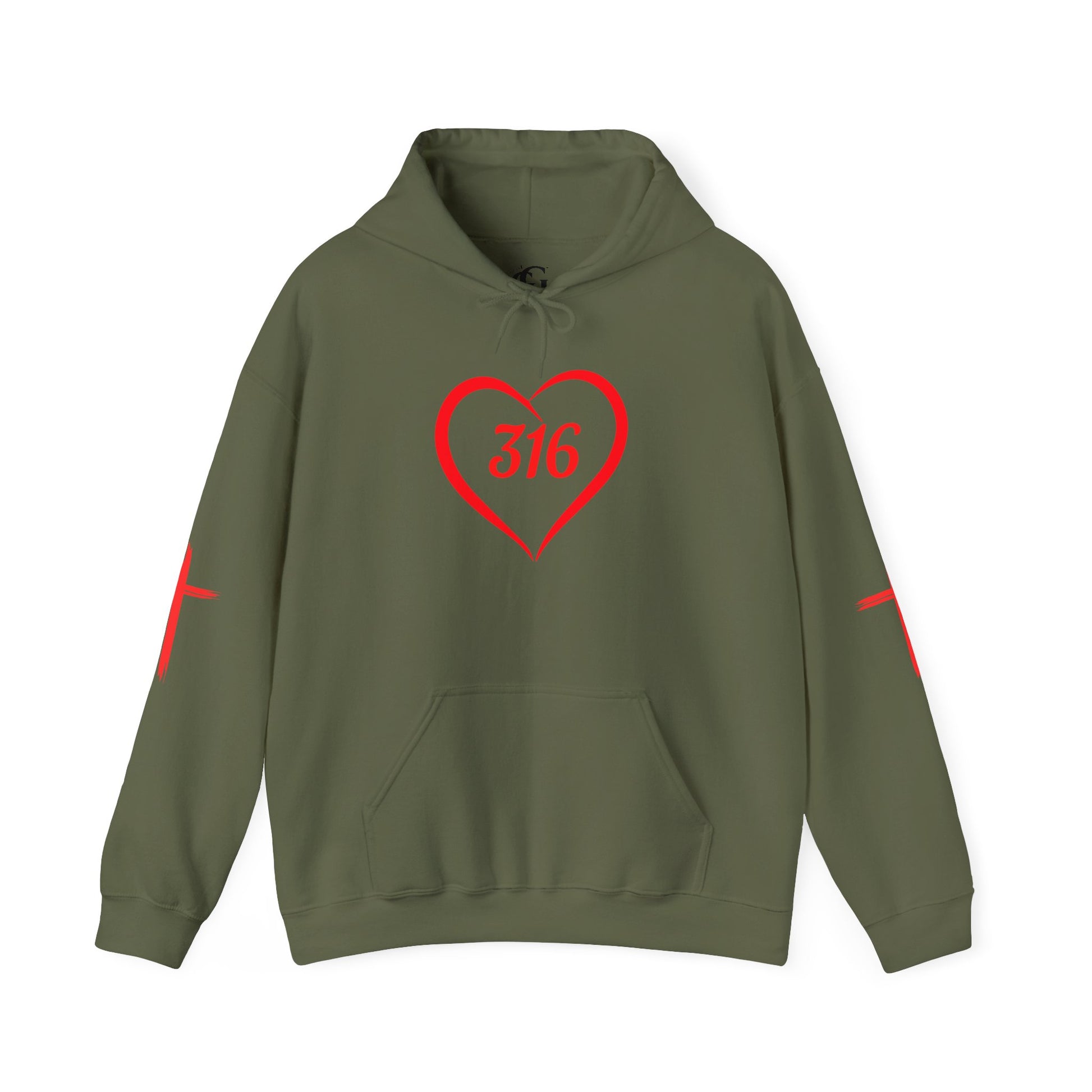 Heart 316 Unisex Heavy Blend Hooded Sweatshirt - Comfortable Faith-Inspired Apparel