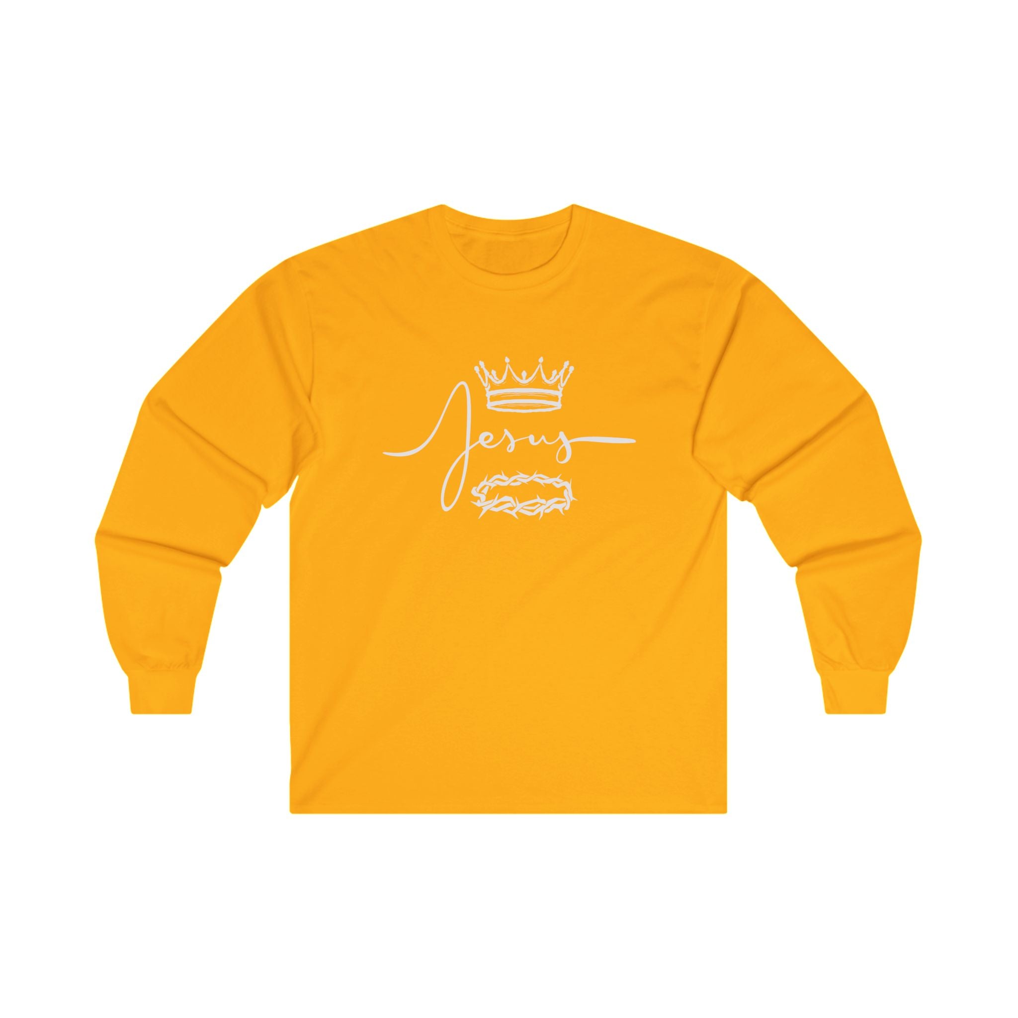 Collection of Crown & Thorn Jesus Unisex Long Sleeve Tee - Faith Inspired Apparel in a gallery layout