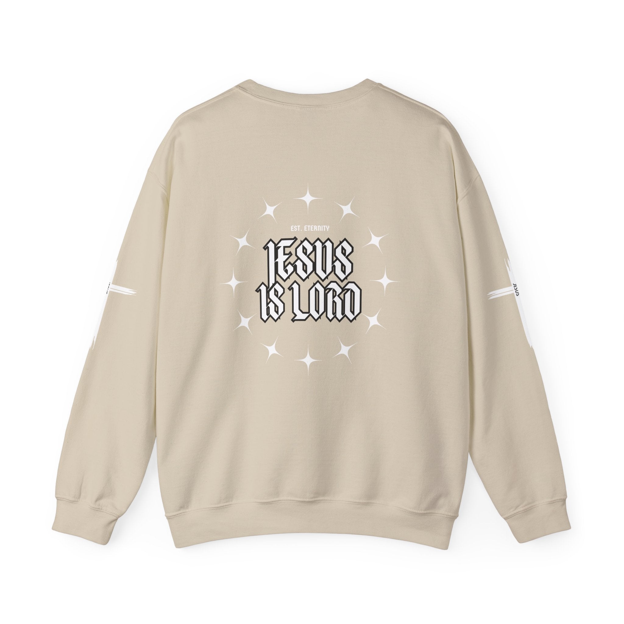 Collection of Faith-Inspired Unisex Heavy Blend Crewneck Sweatshirt - 'Jesus Is Lord' Design in a gallery layout