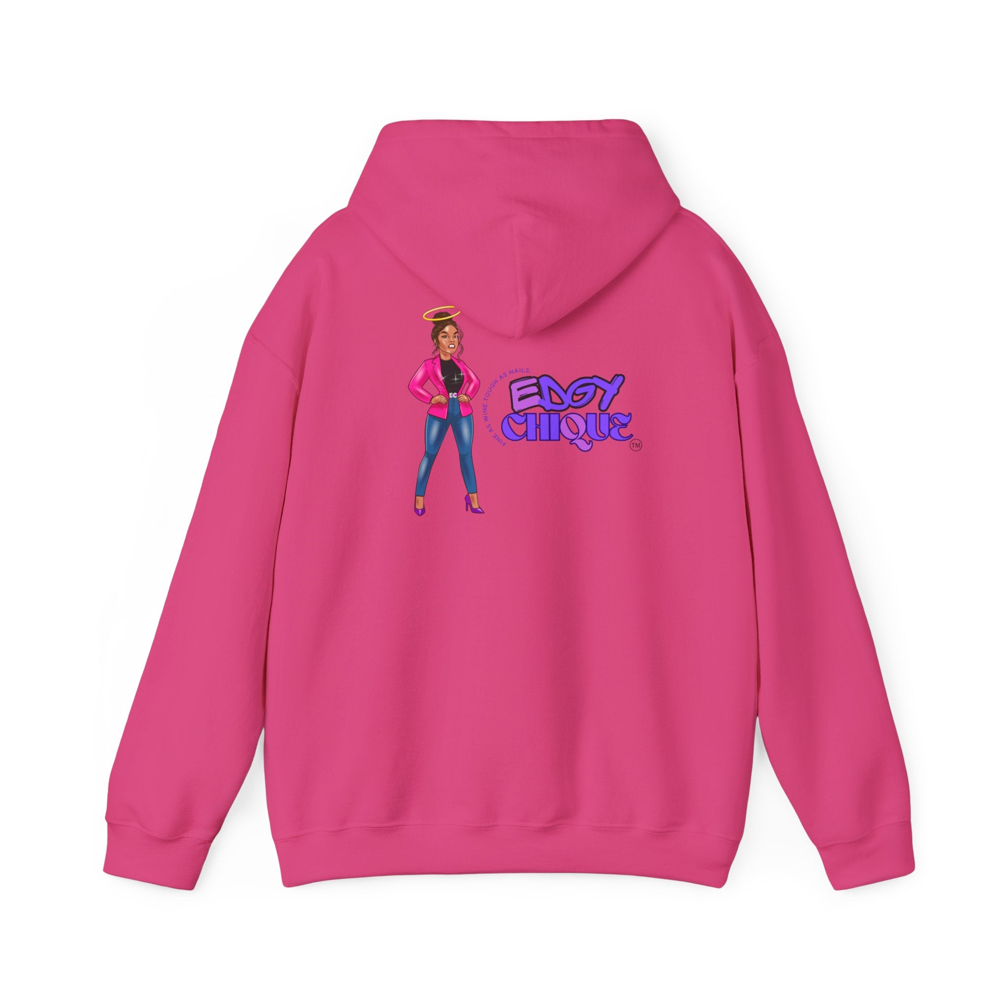 Collection of Edgy Chique Unisex Heavy Blend™ Hooded Sweatshirt - Trendy Graphic Pullover for Streetwear Enthusiasts in a gallery layout