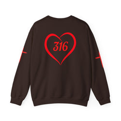 Collection of 316 Heart Graphic Unisex Crewneck Sweatshirt - Cozy Casual Love in a gallery layout