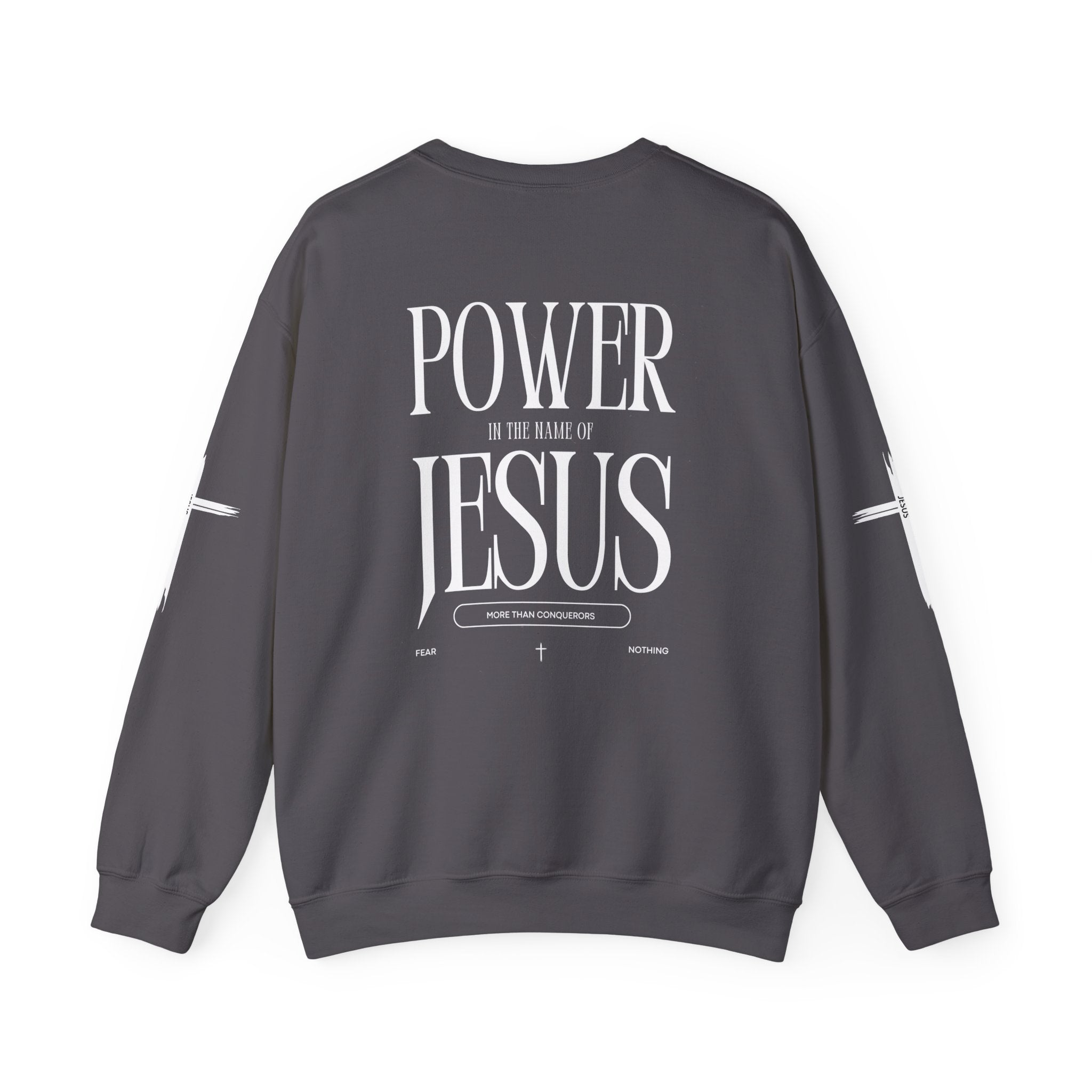 Collection of Power In the Name of Jesus Unisex Crewneck Sweatshirt for Comfort Lovers in a gallery layout