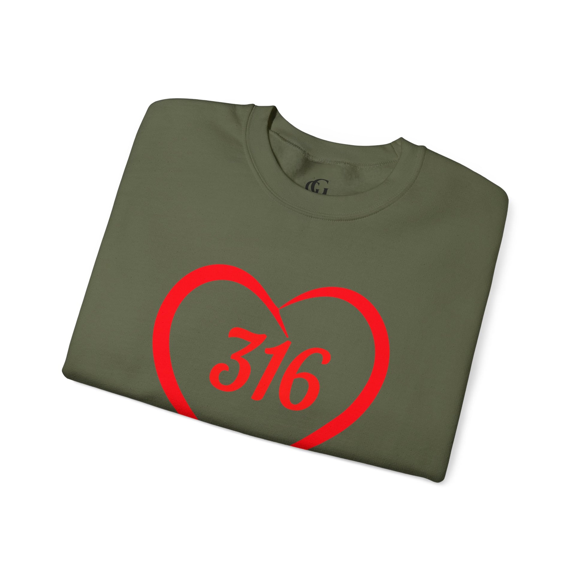 316 Heart Graphic Unisex Crewneck Sweatshirt - Cozy Casual Love