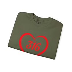 Collection of 316 Heart Graphic Unisex Crewneck Sweatshirt - Cozy Casual Love in a gallery layout