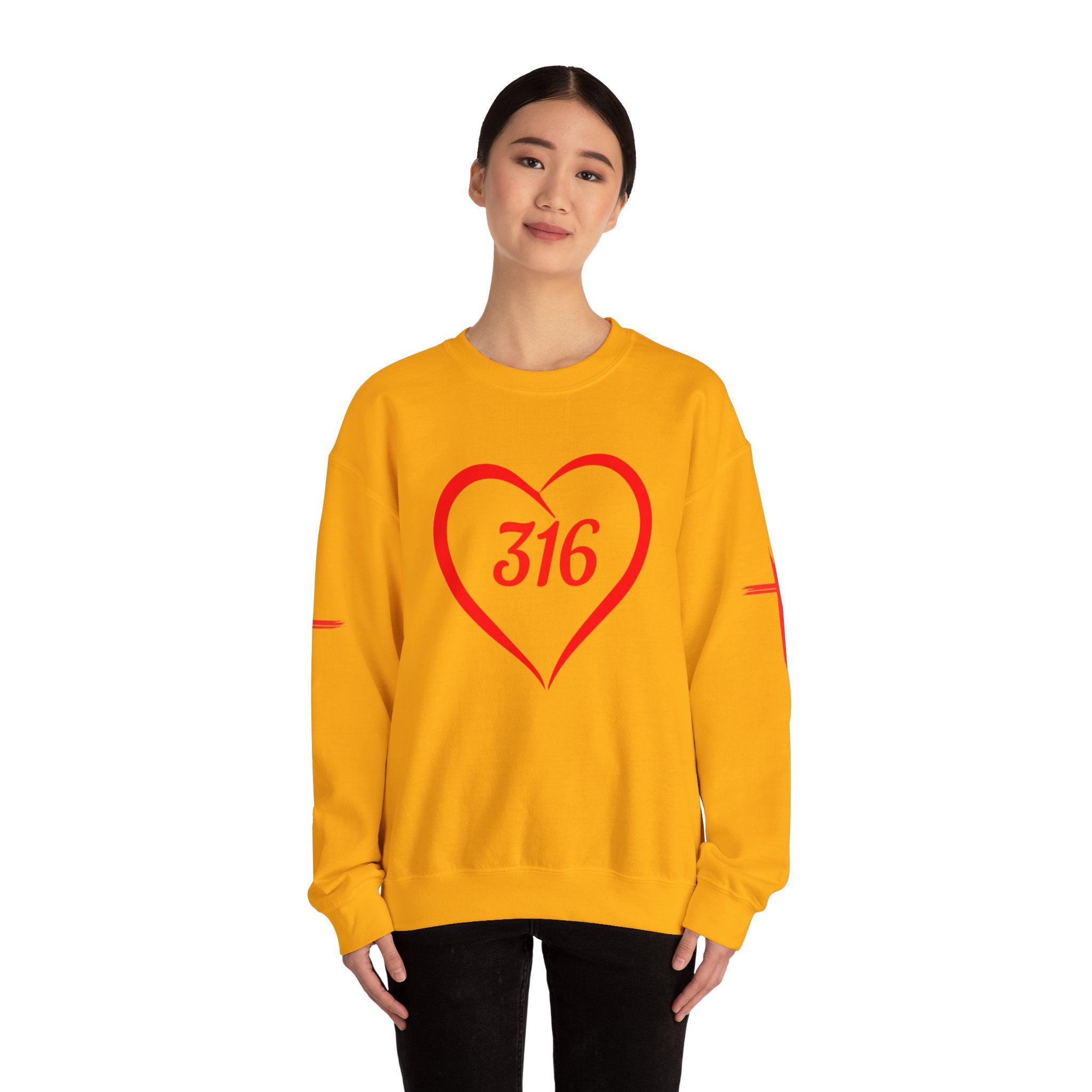 Collection of 316 Heart Graphic Unisex Crewneck Sweatshirt - Cozy Casual Love in a gallery layout