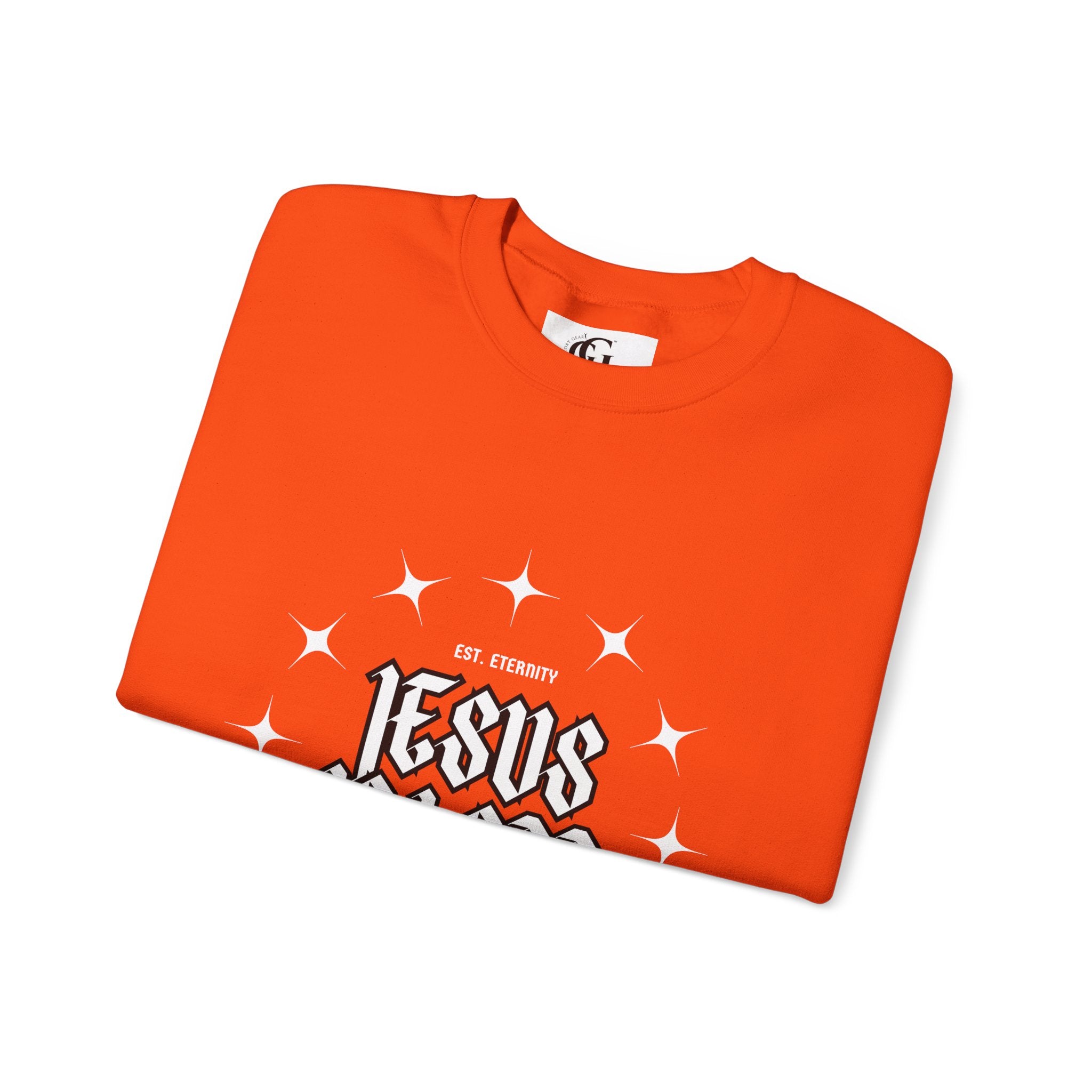 Collection of Faith-Inspired Unisex Heavy Blend Crewneck Sweatshirt - 'Jesus Is Lord' Design in a gallery layout