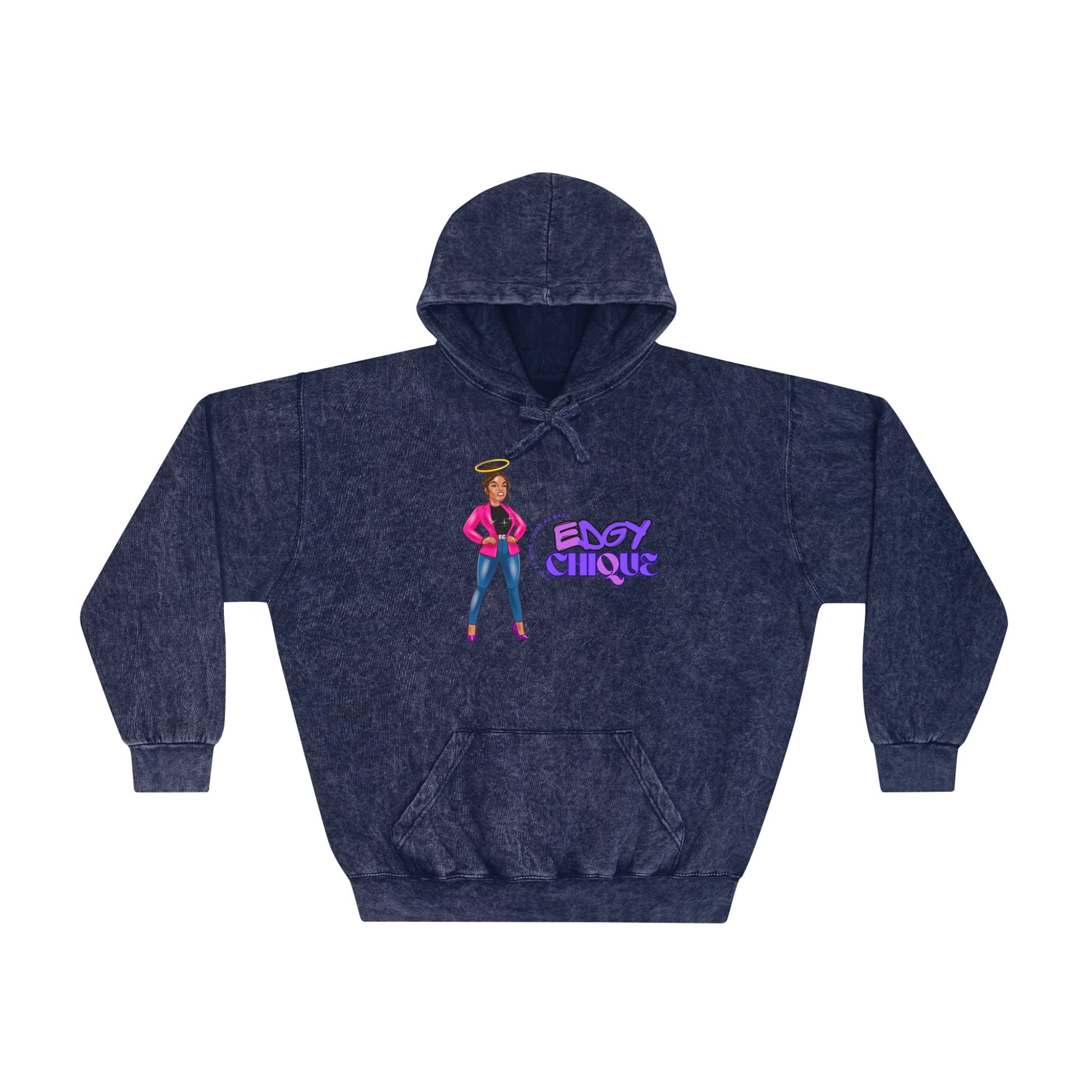 Edgy Clique Mineral Wash Hoodie for Trendsetters