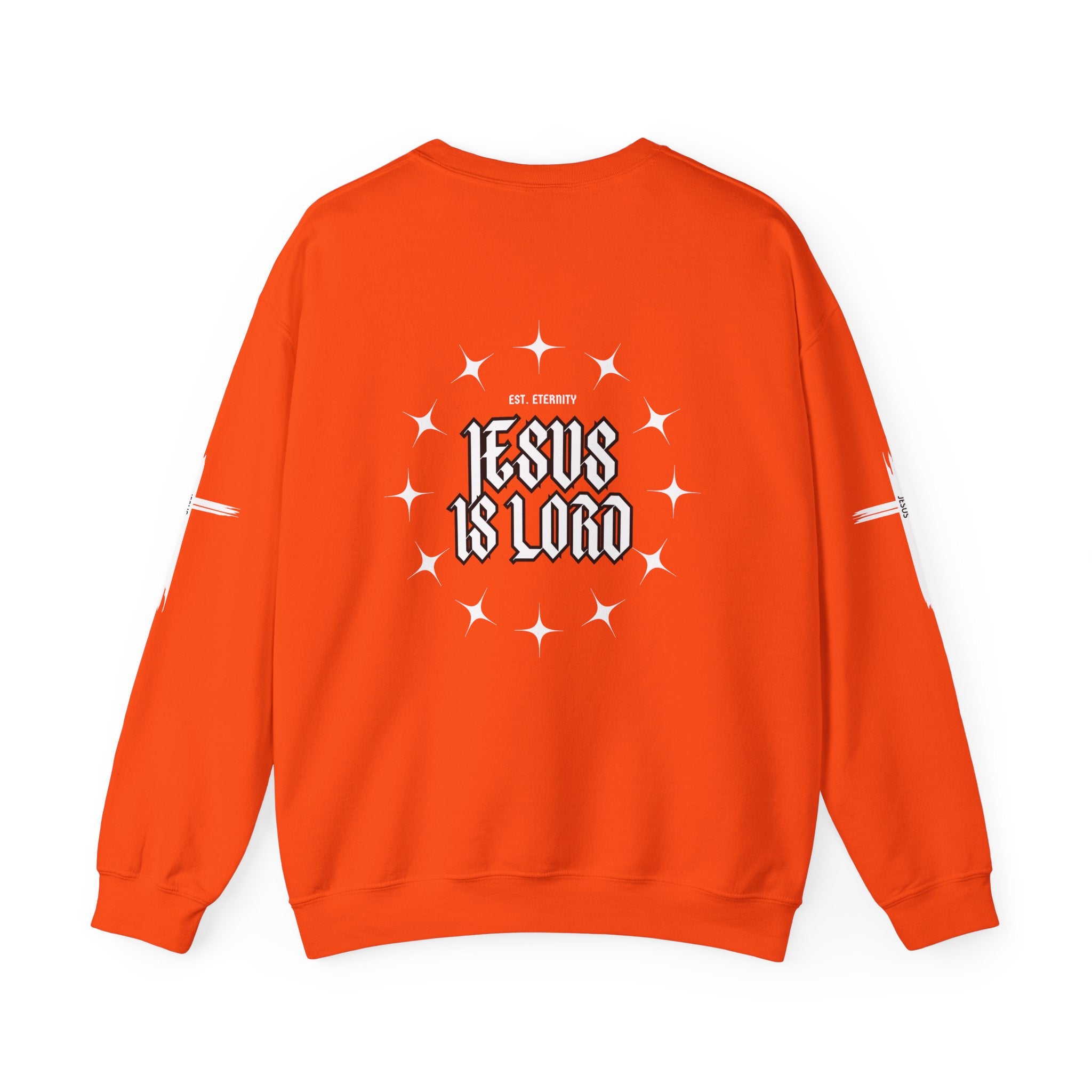 Collection of Faith-Inspired Unisex Heavy Blend Crewneck Sweatshirt - 'Jesus Is Lord' Design in a gallery layout