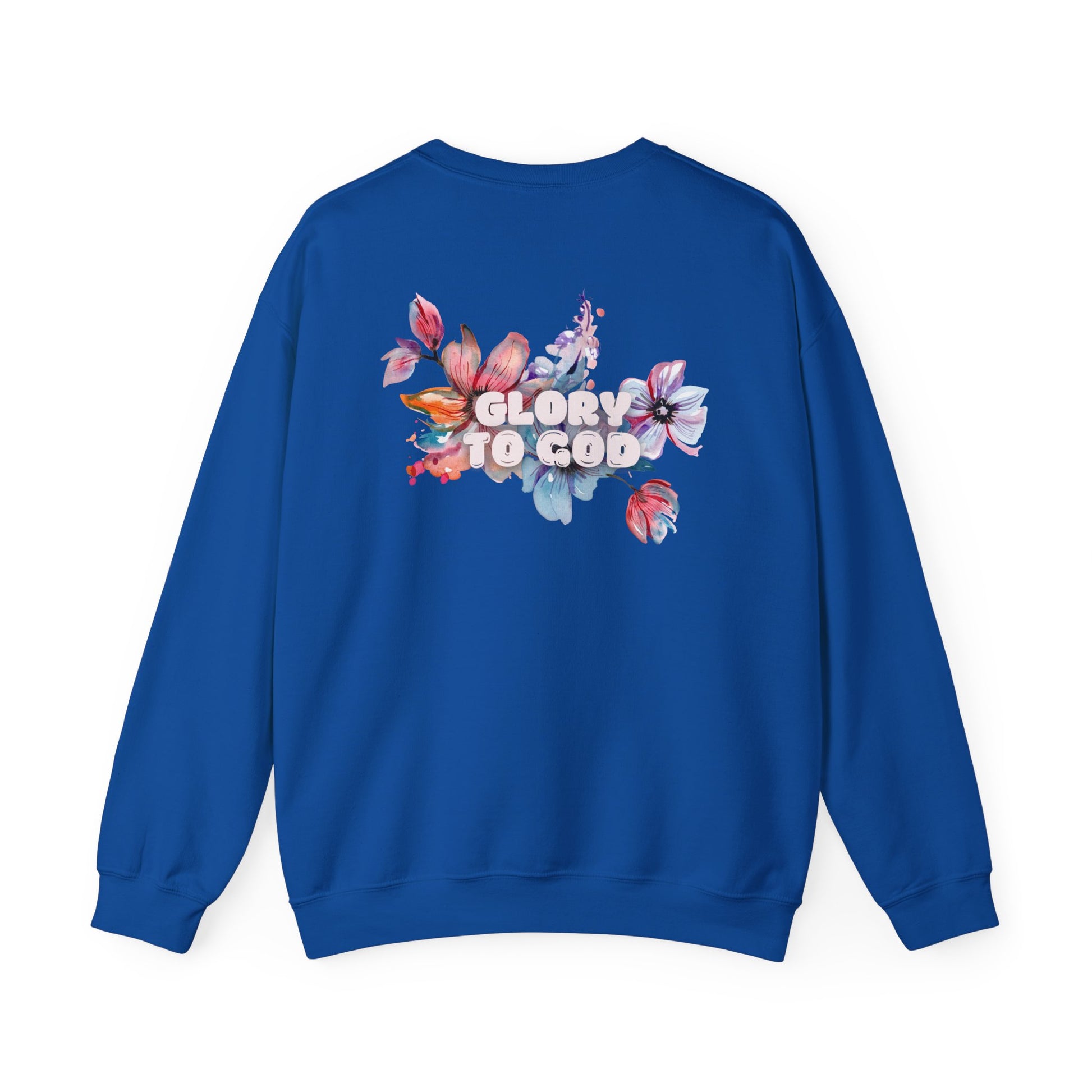 "Glory to God" Floral Crewneck Sweatshirt: no-chenille patch