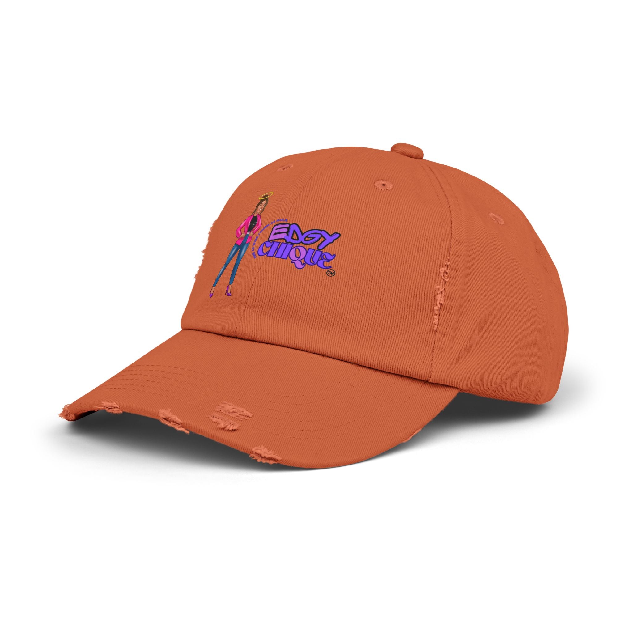 Collection of Edgy Chique Unisex Distressed Cap - Trendy Hat for Fashion-Forward Individuals in a gallery layout